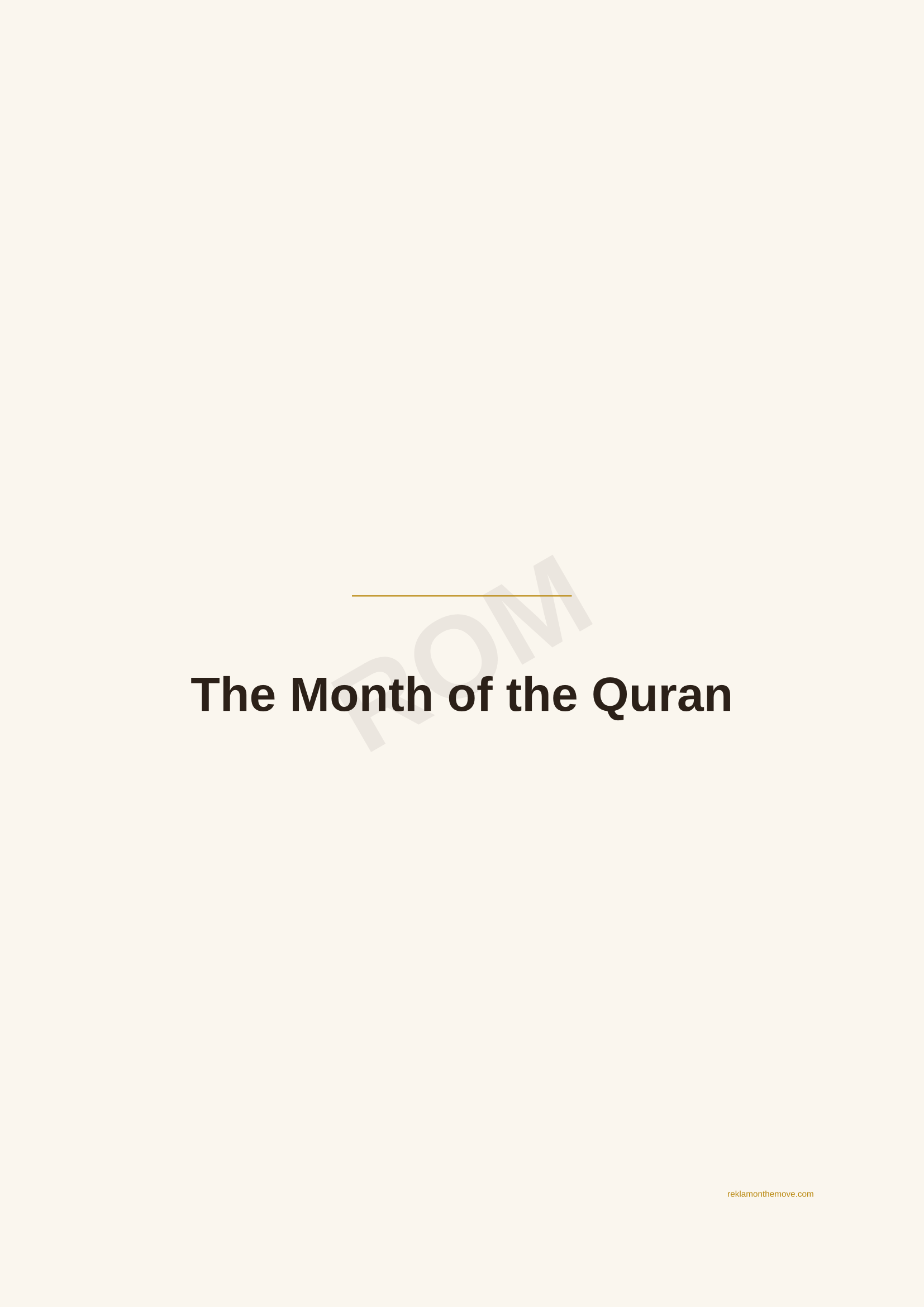 The Month of the Quran · Espresso — ROM dijital ürün önizlemesi (filigranlı)