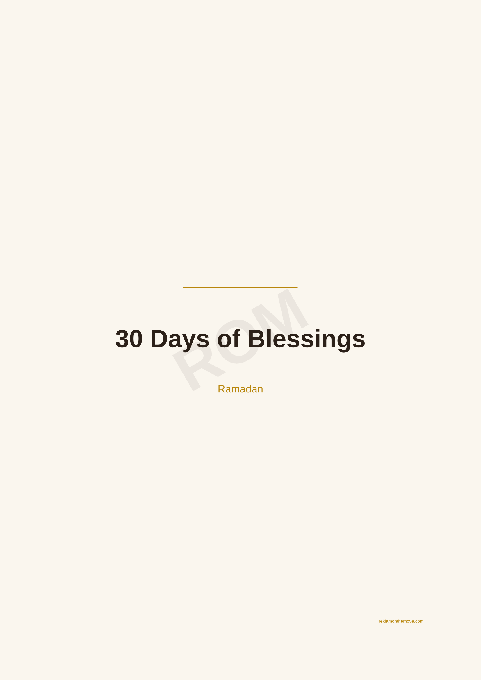 30 Days of Blessings · Espresso — ROM dijital ürün önizlemesi (filigranlı)