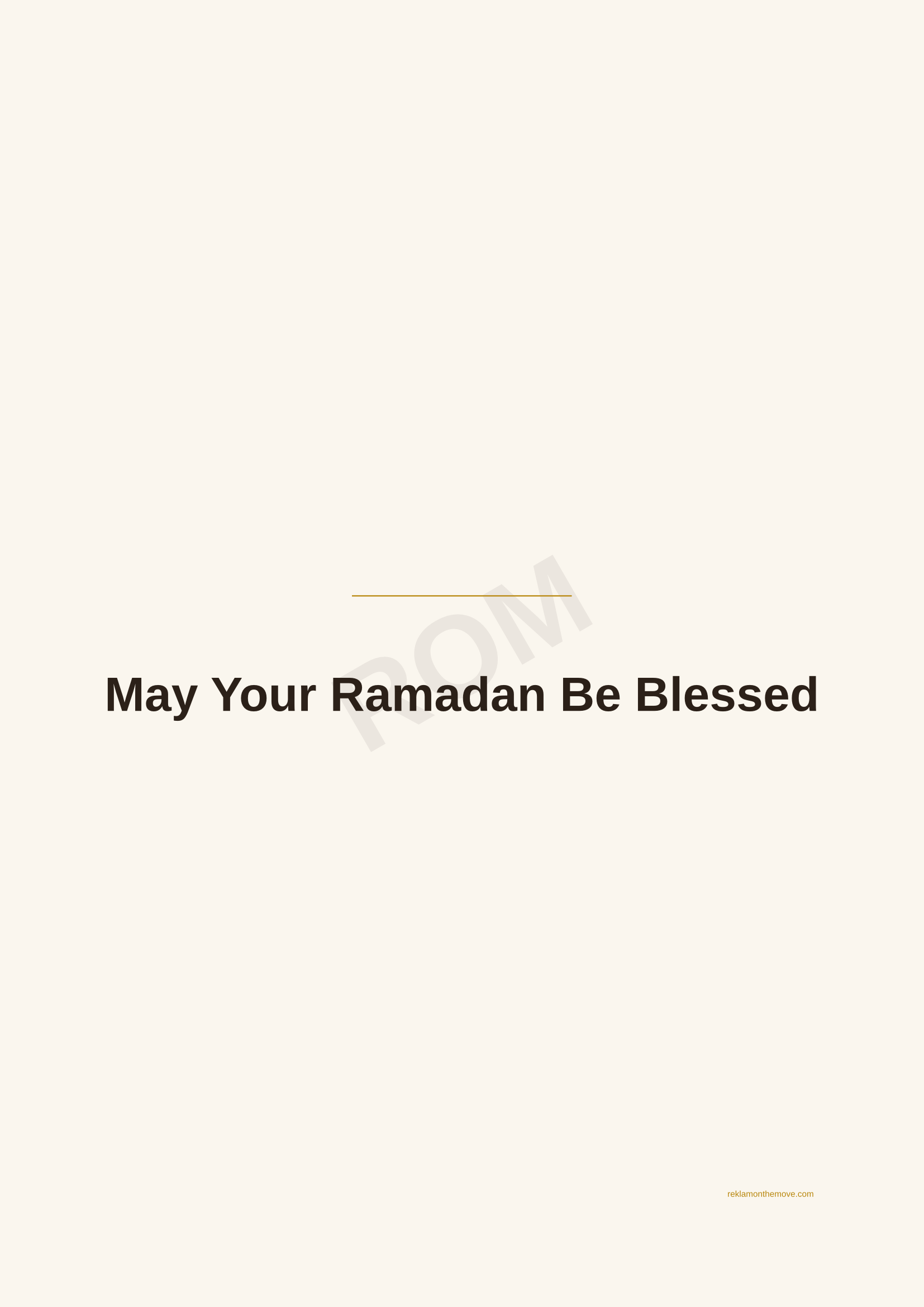 May Your Ramadan Be Blessed · Espresso — ROM dijital ürün önizlemesi (filigranlı)