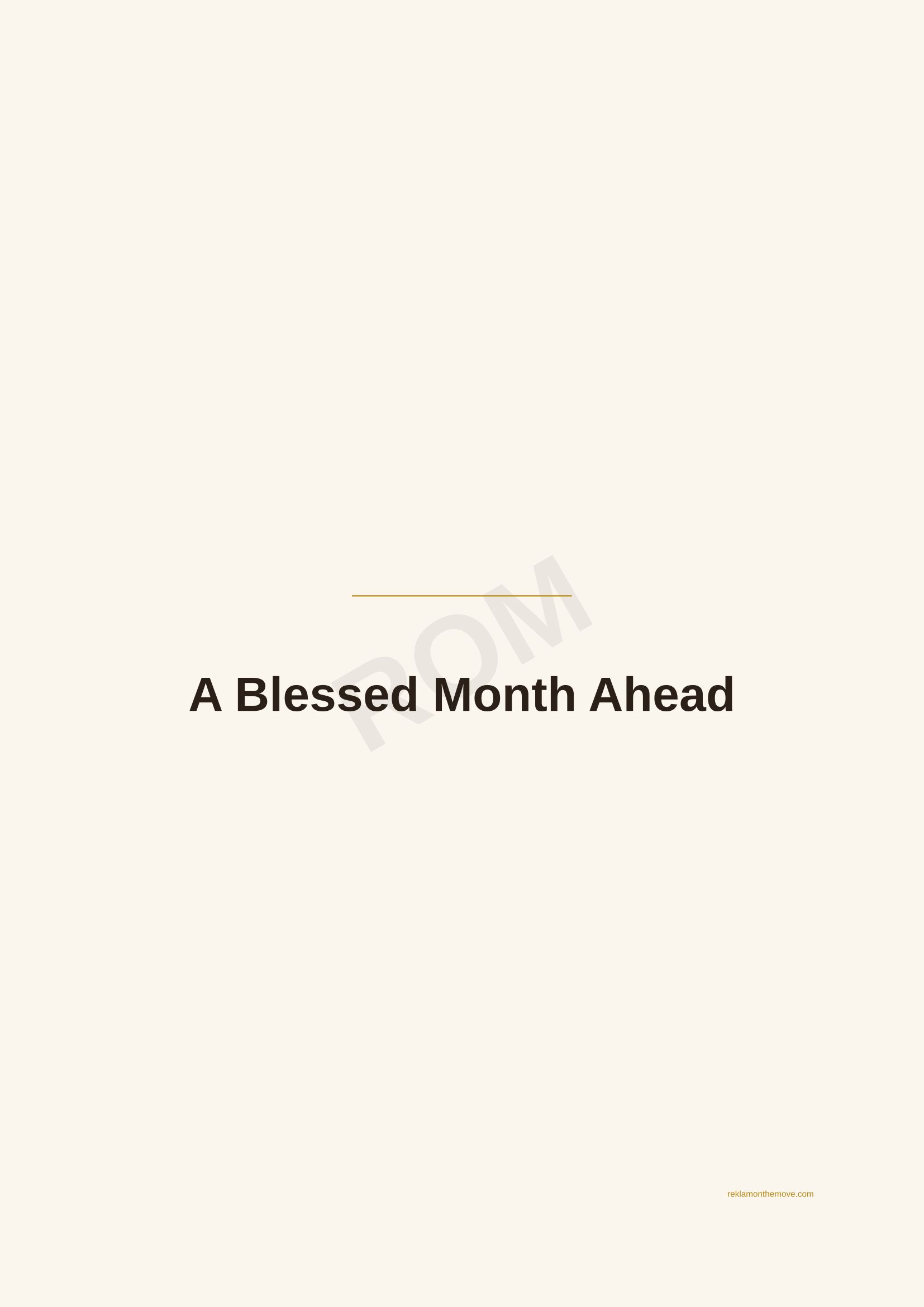 A Blessed Month Ahead · Espresso — ROM dijital ürün önizlemesi (filigranlı)