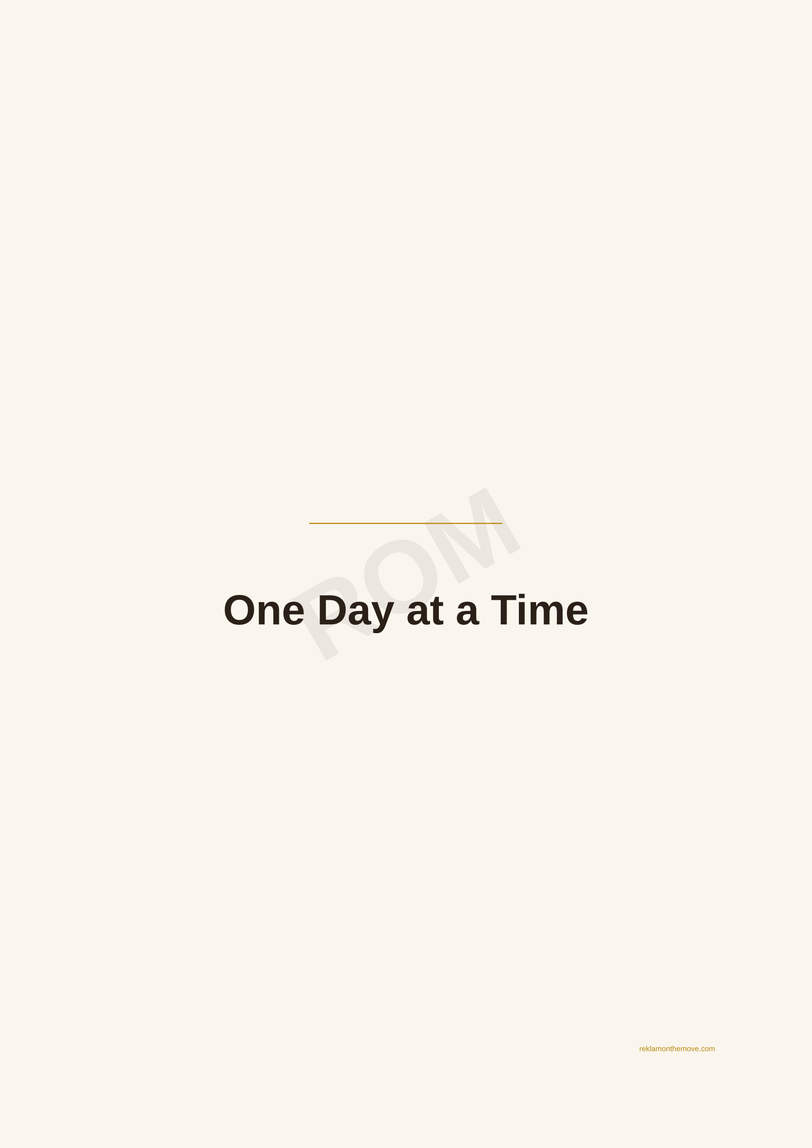 One Day at a Time · Espresso — ROM dijital ürün önizlemesi (filigranlı)