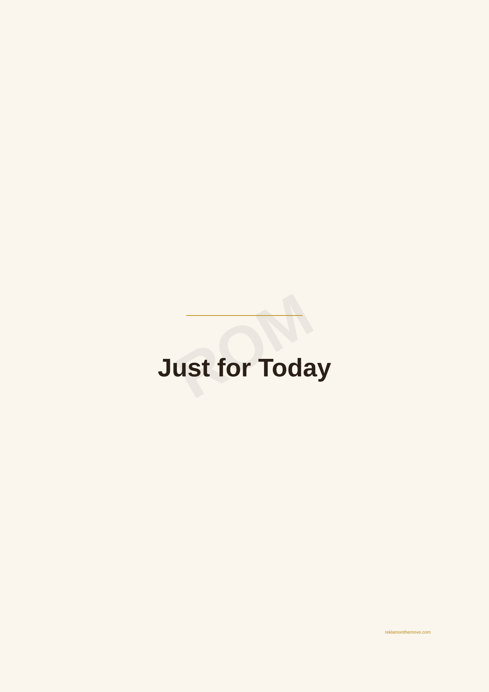 Just for Today · Espresso — ROM dijital ürün önizlemesi (filigranlı)