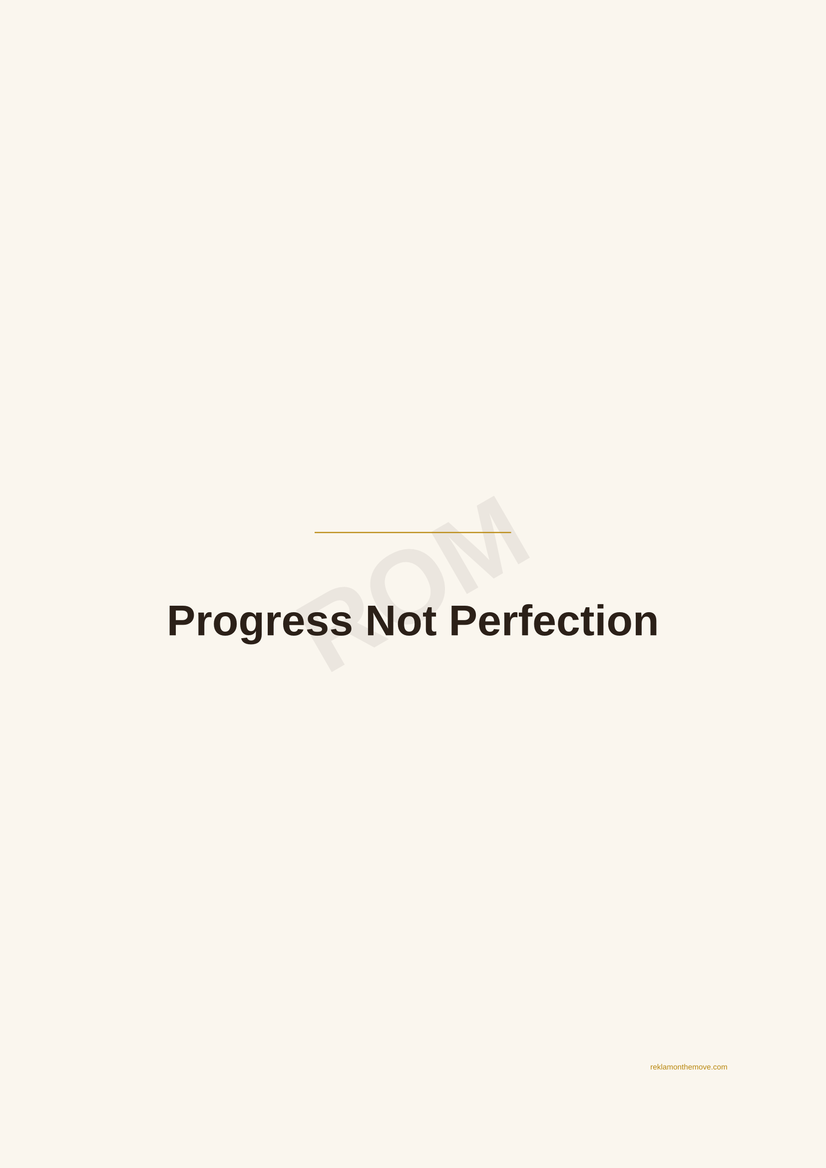 Progress Not Perfection · Espresso — ROM dijital ürün önizlemesi (filigranlı)