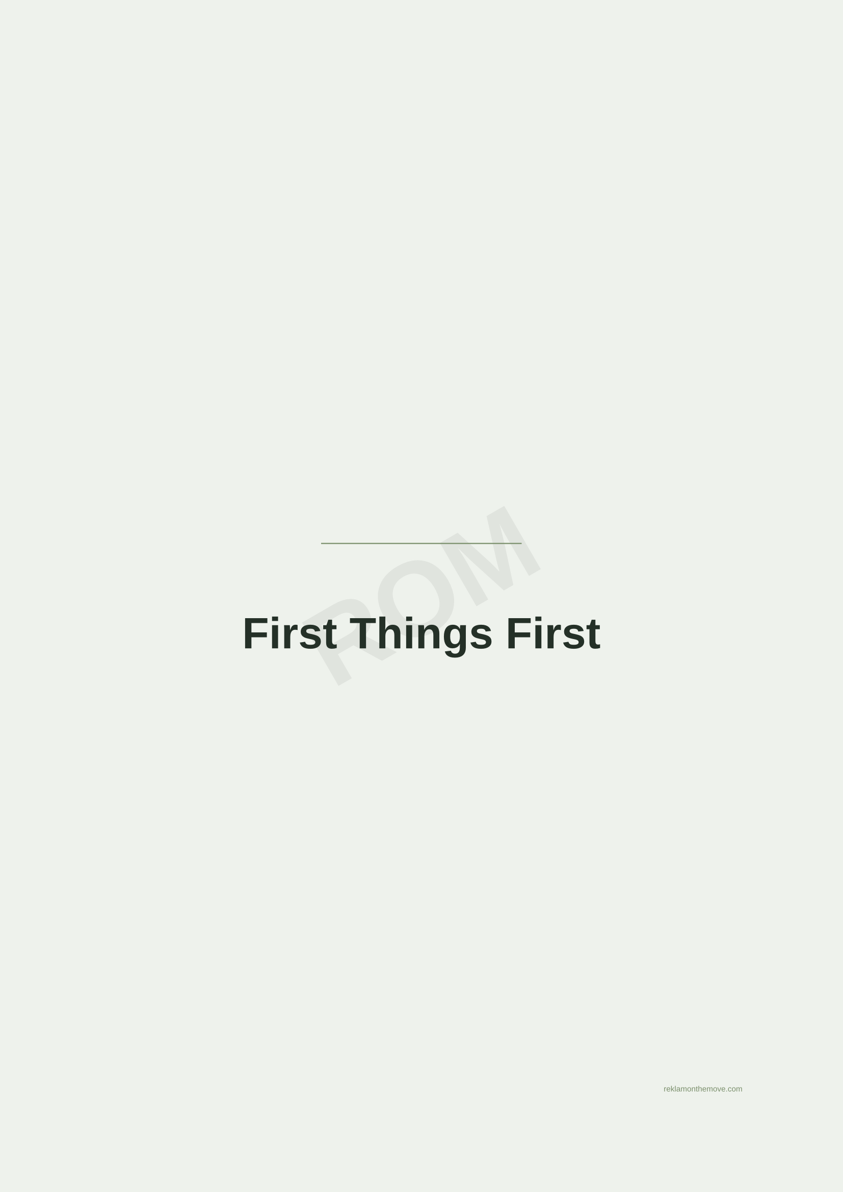 First Things First · Adaçayı — ROM dijital ürün önizlemesi (filigranlı)