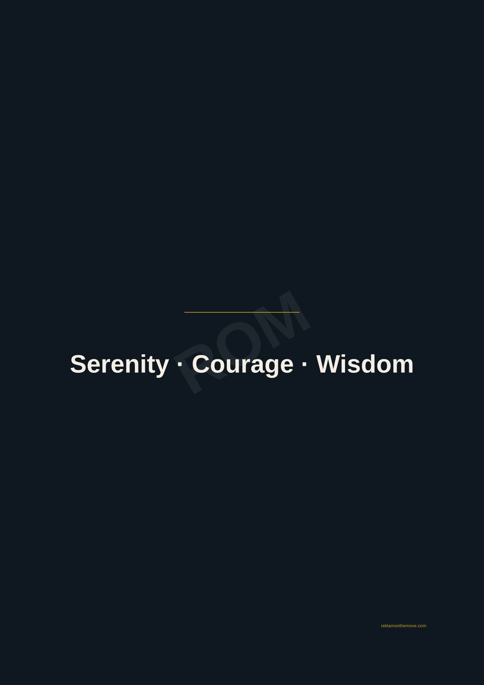 Serenity · Courage · Wisdom · Gece — ROM dijital ürün önizlemesi (filigranlı)