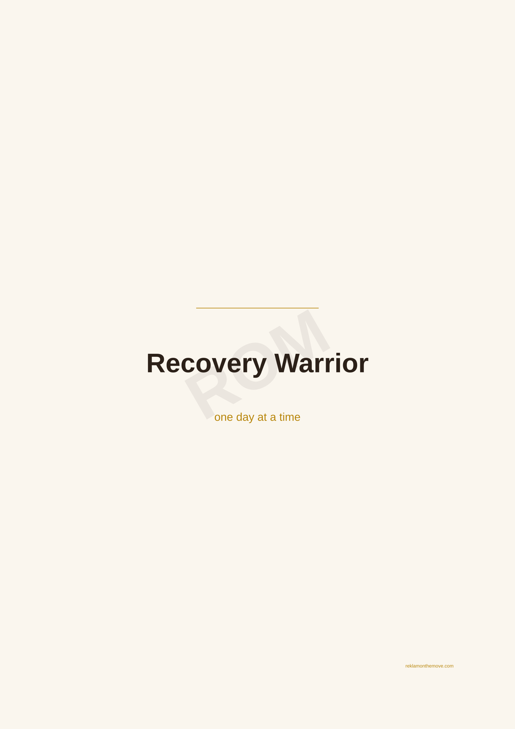 Recovery Warrior · Espresso — ROM dijital ürün önizlemesi (filigranlı)