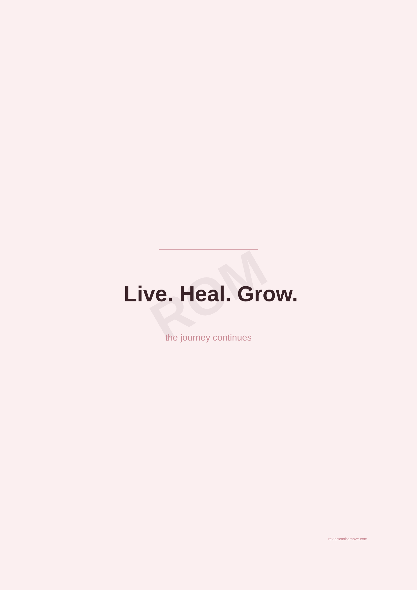 Live. Heal. Grow. · Gül — ROM dijital ürün önizlemesi (filigranlı)