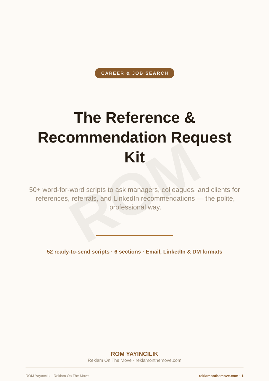 The Reference & Recommendation Request Kit — ROM dijital ürün önizlemesi (filigranlı)