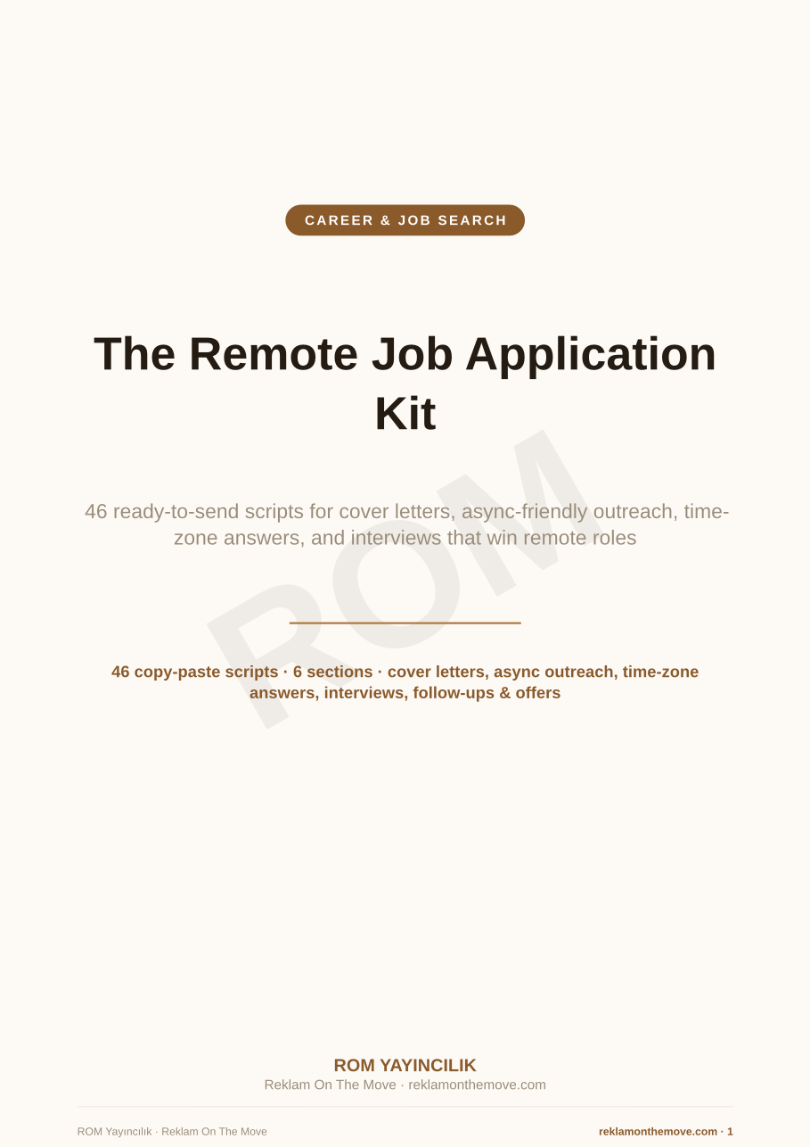 The Remote Job Application Kit — ROM dijital ürün önizlemesi (filigranlı)
