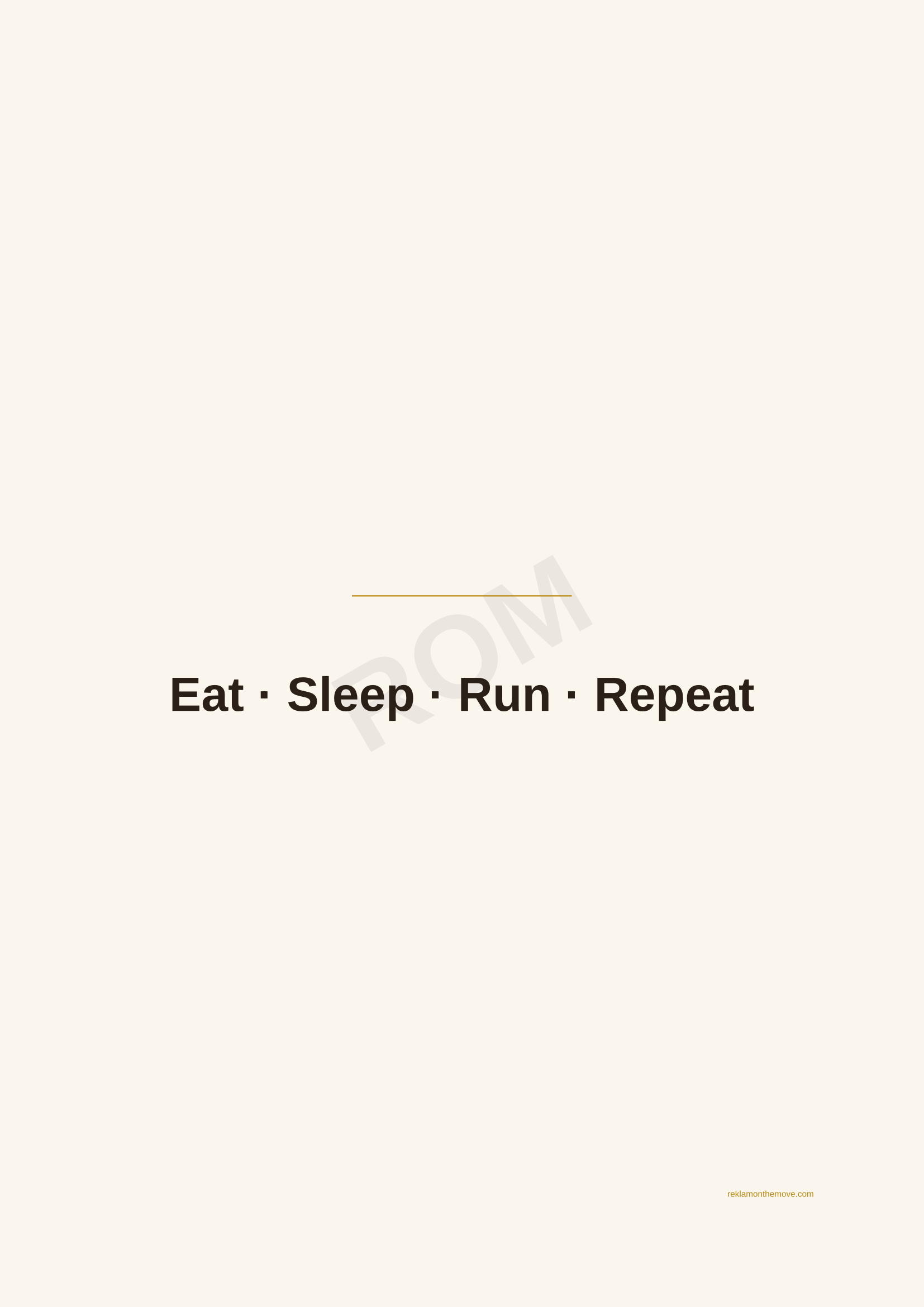 Eat · Sleep · Run · Repeat · Espresso — ROM dijital ürün önizlemesi (filigranlı)