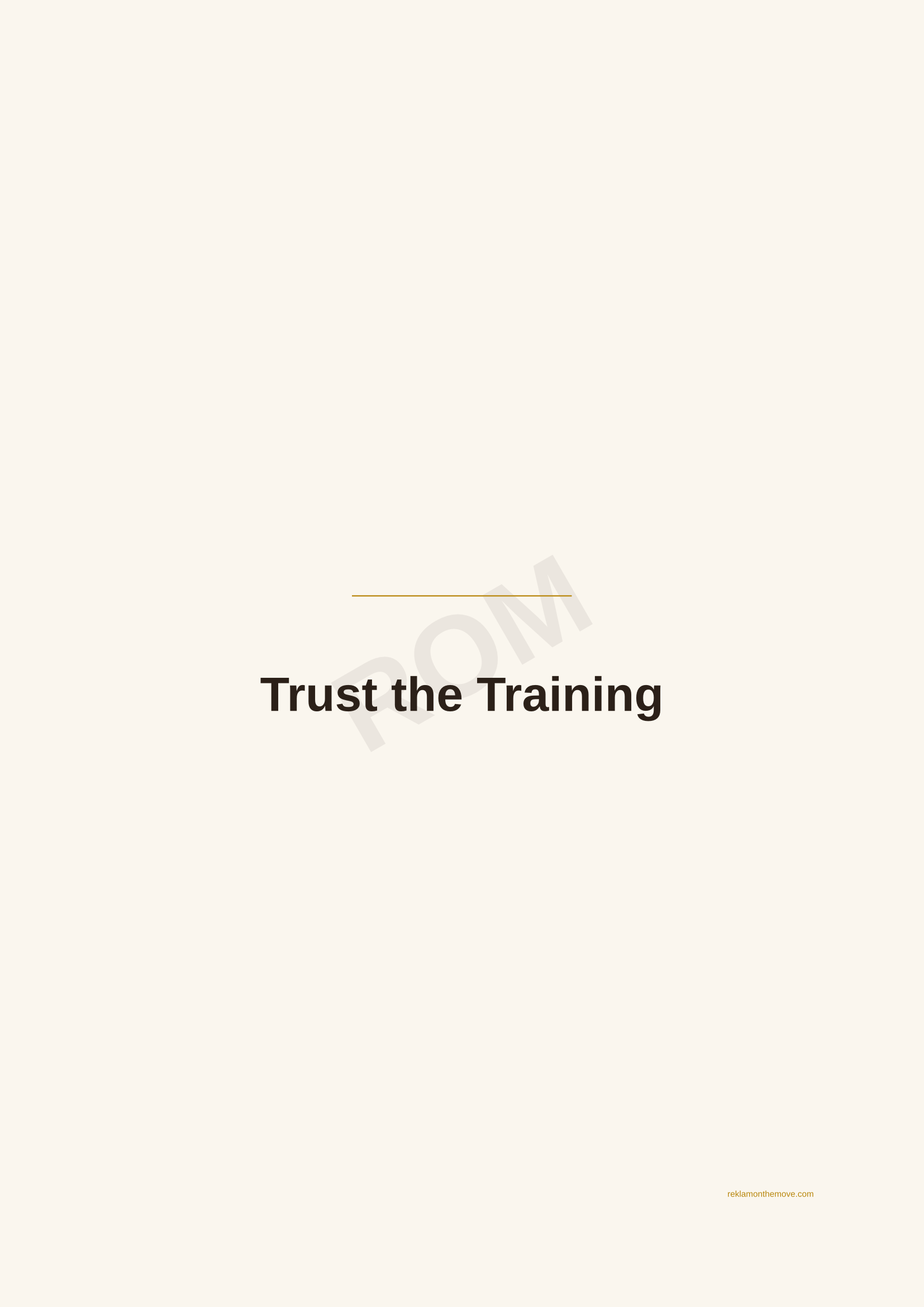 Trust the Training · Espresso — ROM dijital ürün önizlemesi (filigranlı)