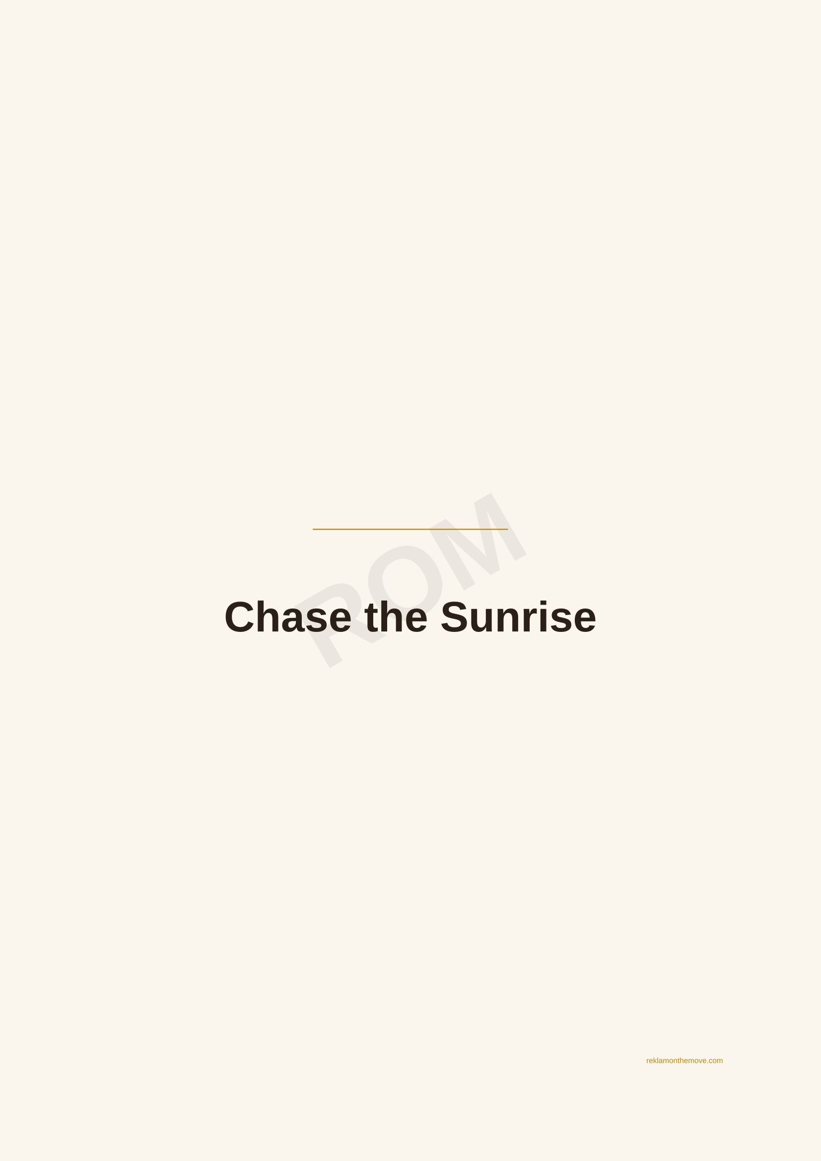Chase the Sunrise · Espresso — ROM dijital ürün önizlemesi (filigranlı)