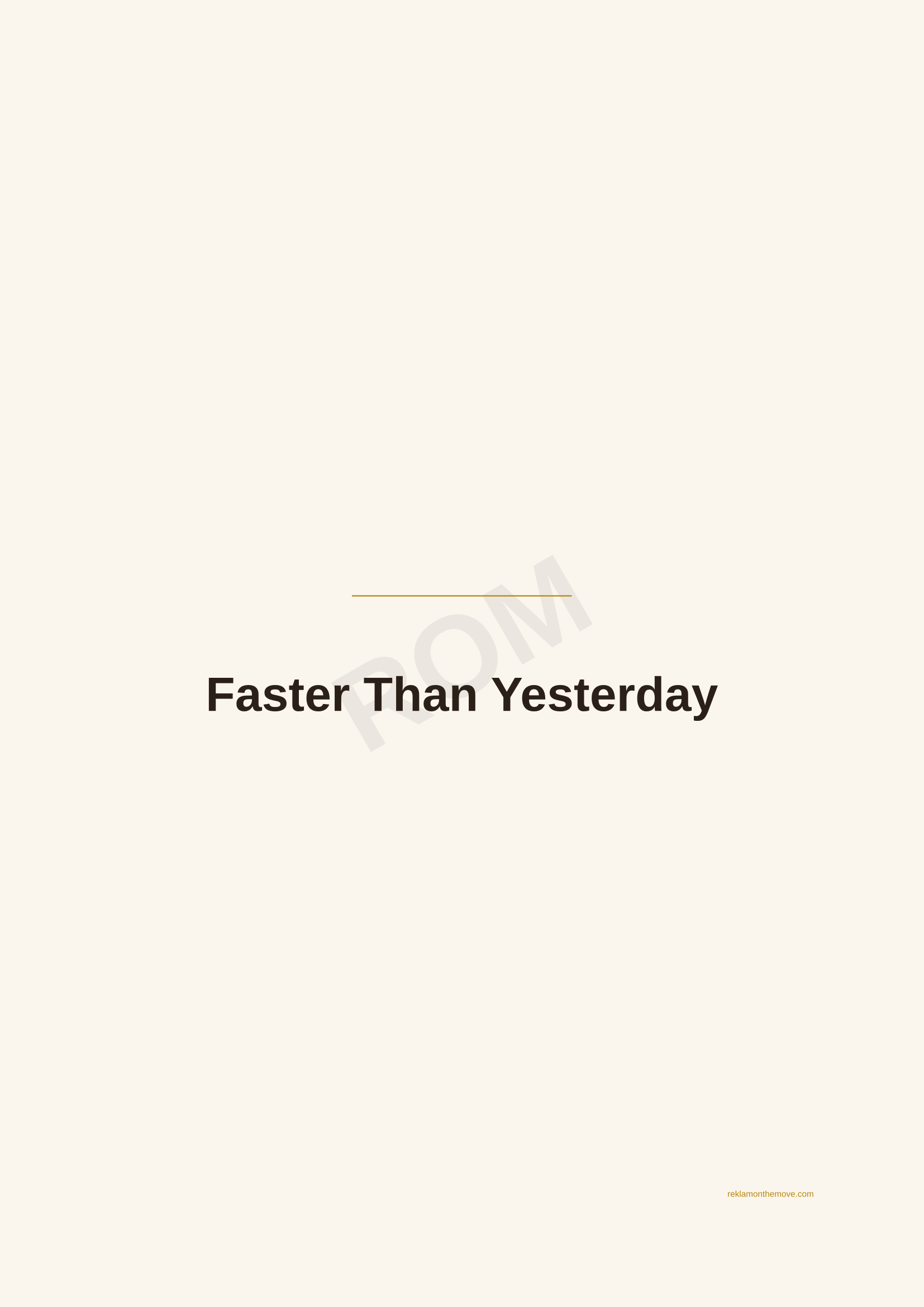 Faster Than Yesterday · Espresso — ROM dijital ürün önizlemesi (filigranlı)