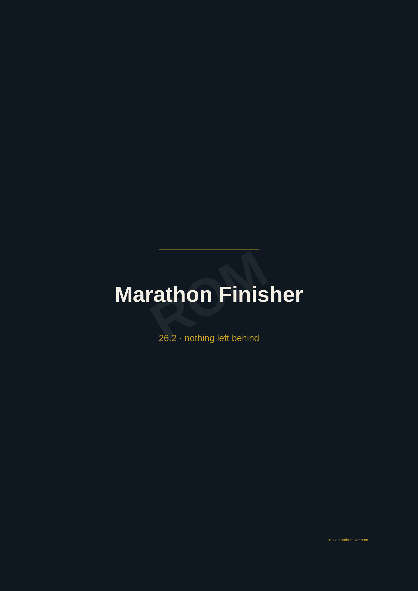 Marathon Finisher · Gece — ROM dijital ürün önizlemesi (filigranlı)