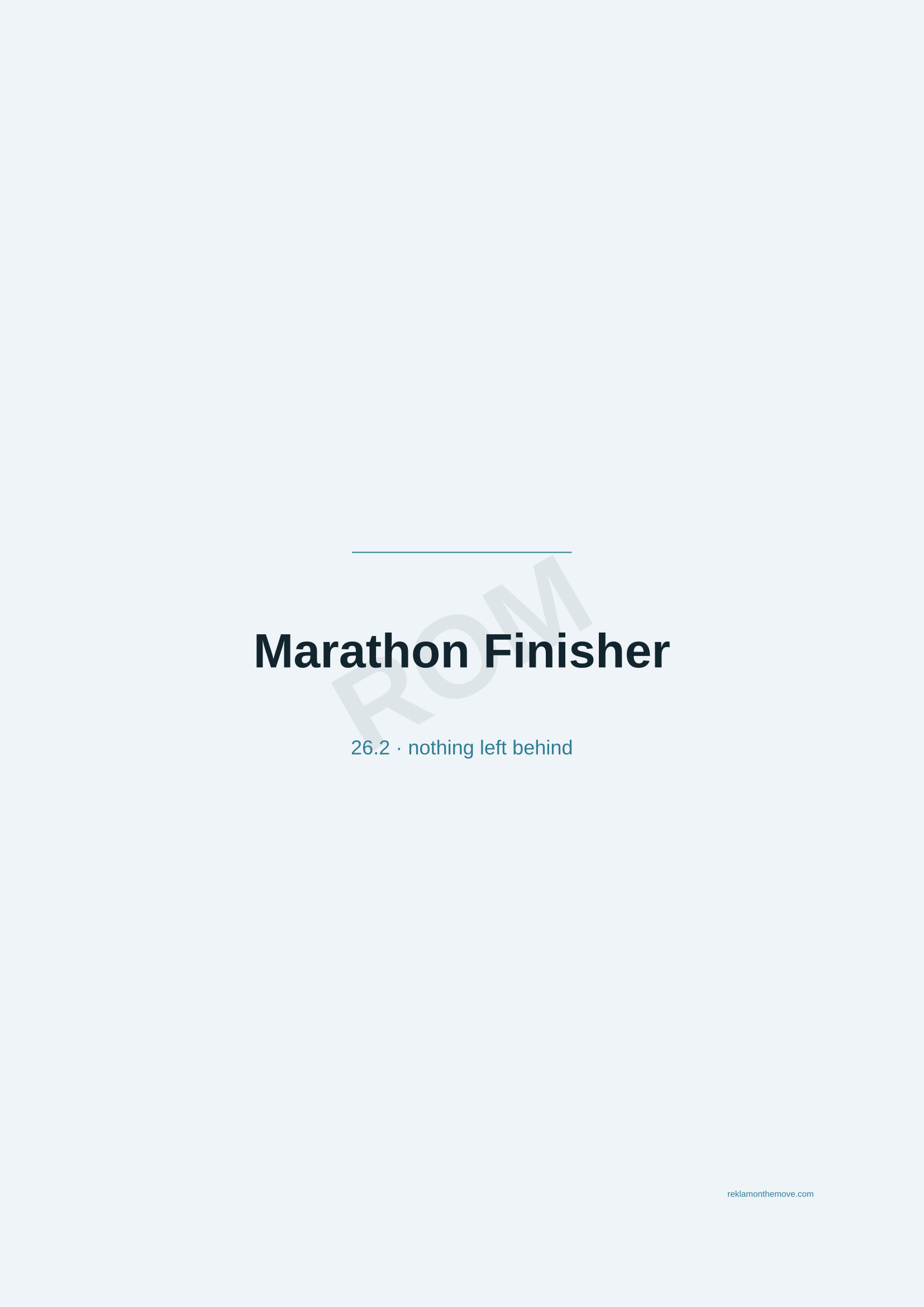 Marathon Finisher · Okyanus — ROM dijital ürün önizlemesi (filigranlı)