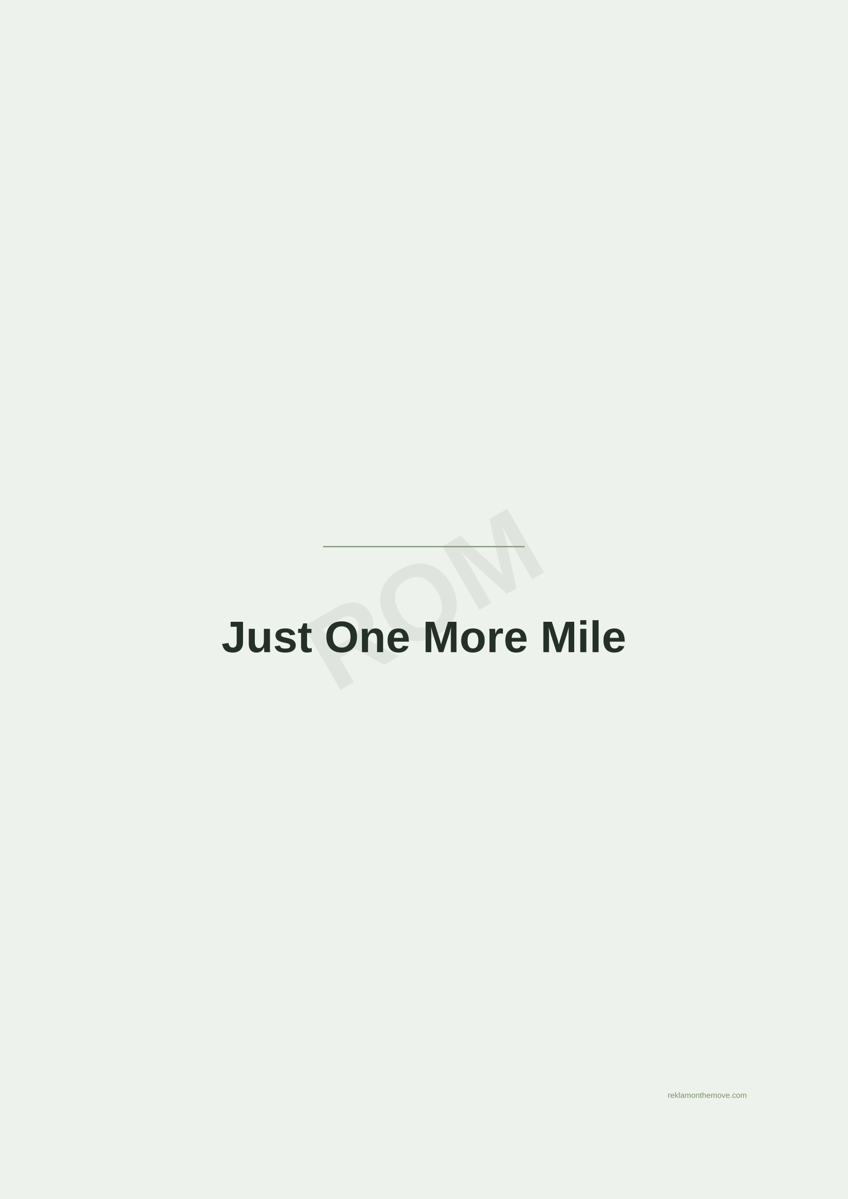 Just One More Mile · Adaçayı — ROM dijital ürün önizlemesi (filigranlı)
