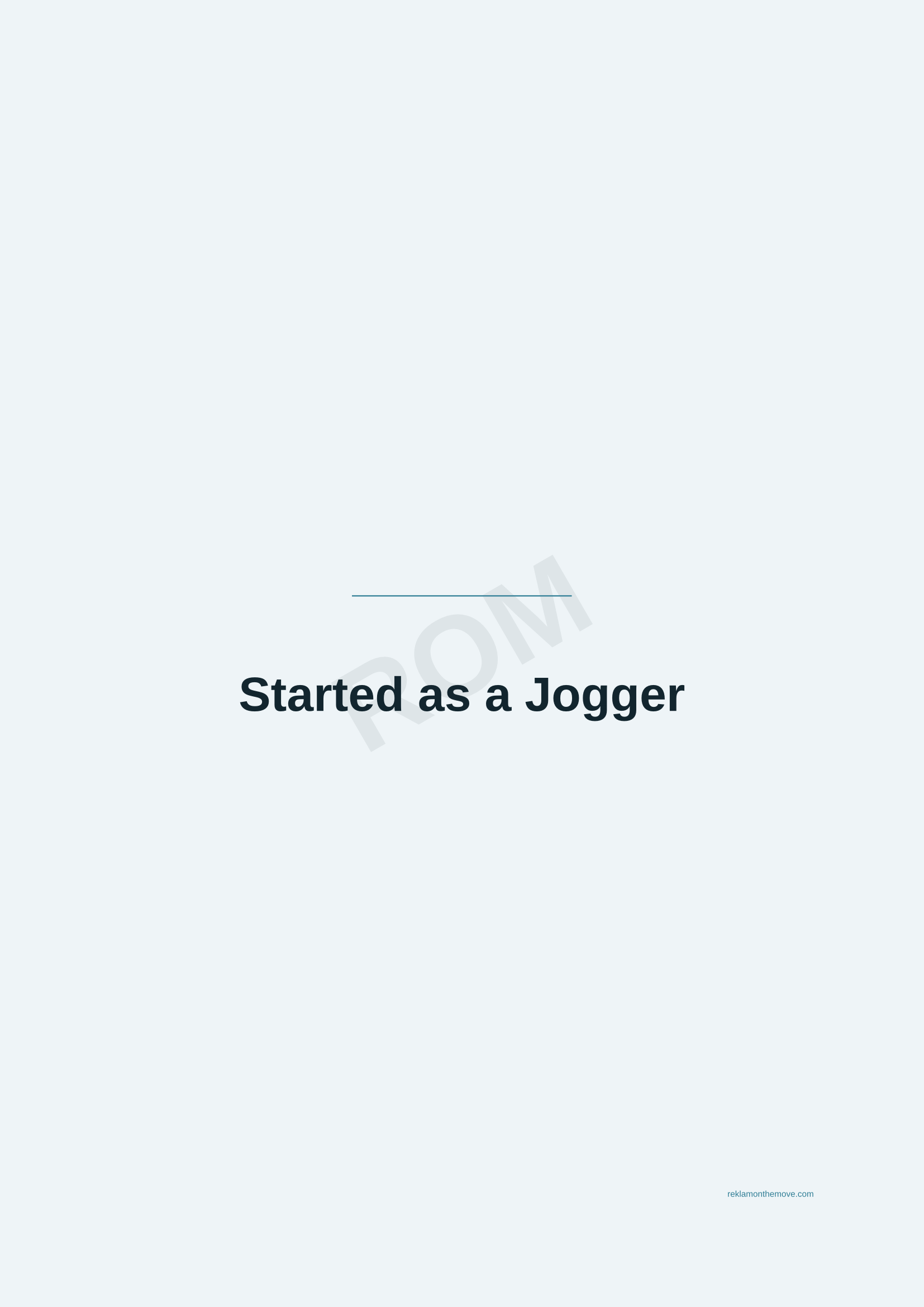 Started as a Jogger · Okyanus — ROM dijital ürün önizlemesi (filigranlı)