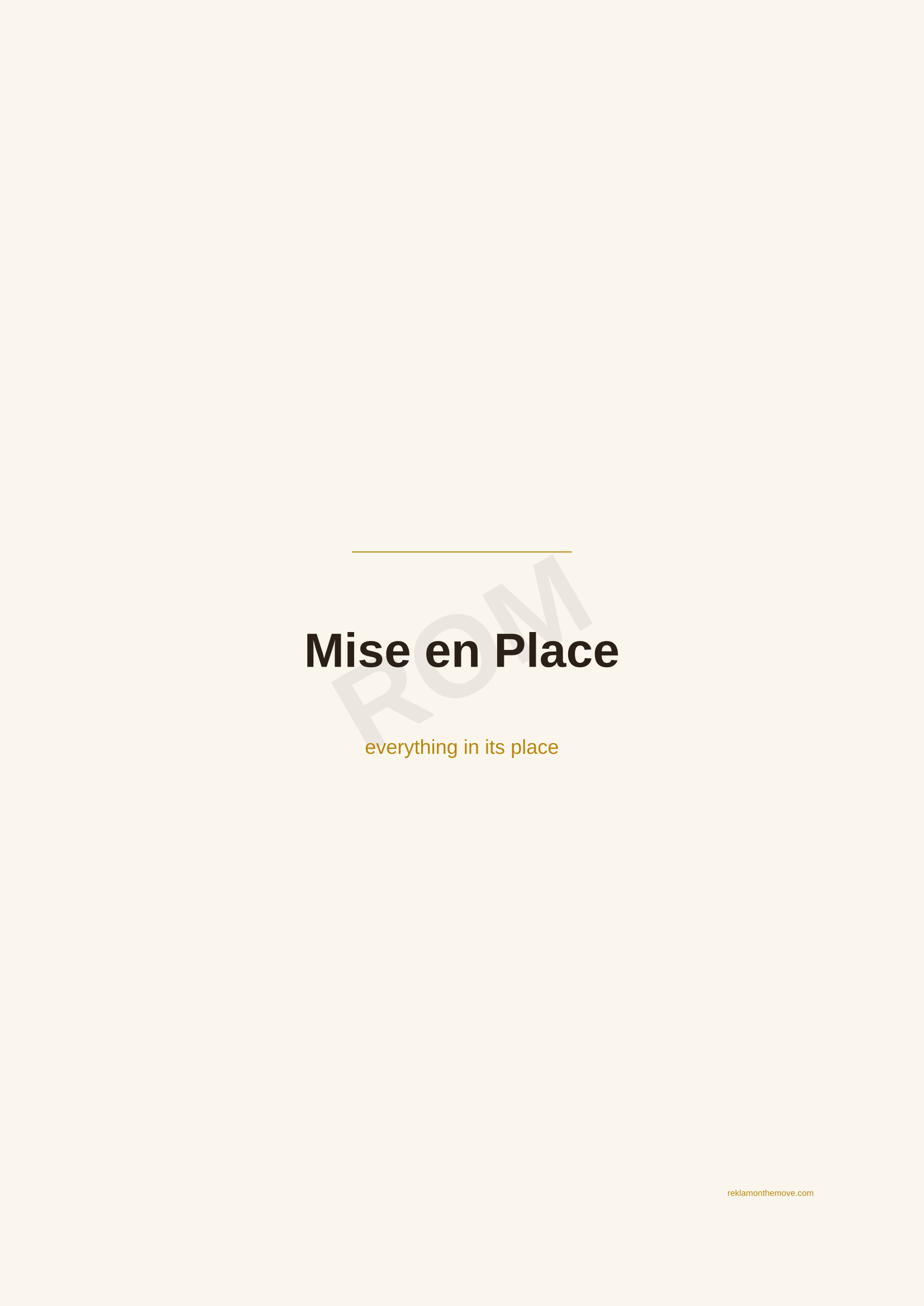 Mise en Place · Espresso — ROM dijital ürün önizlemesi (filigranlı)