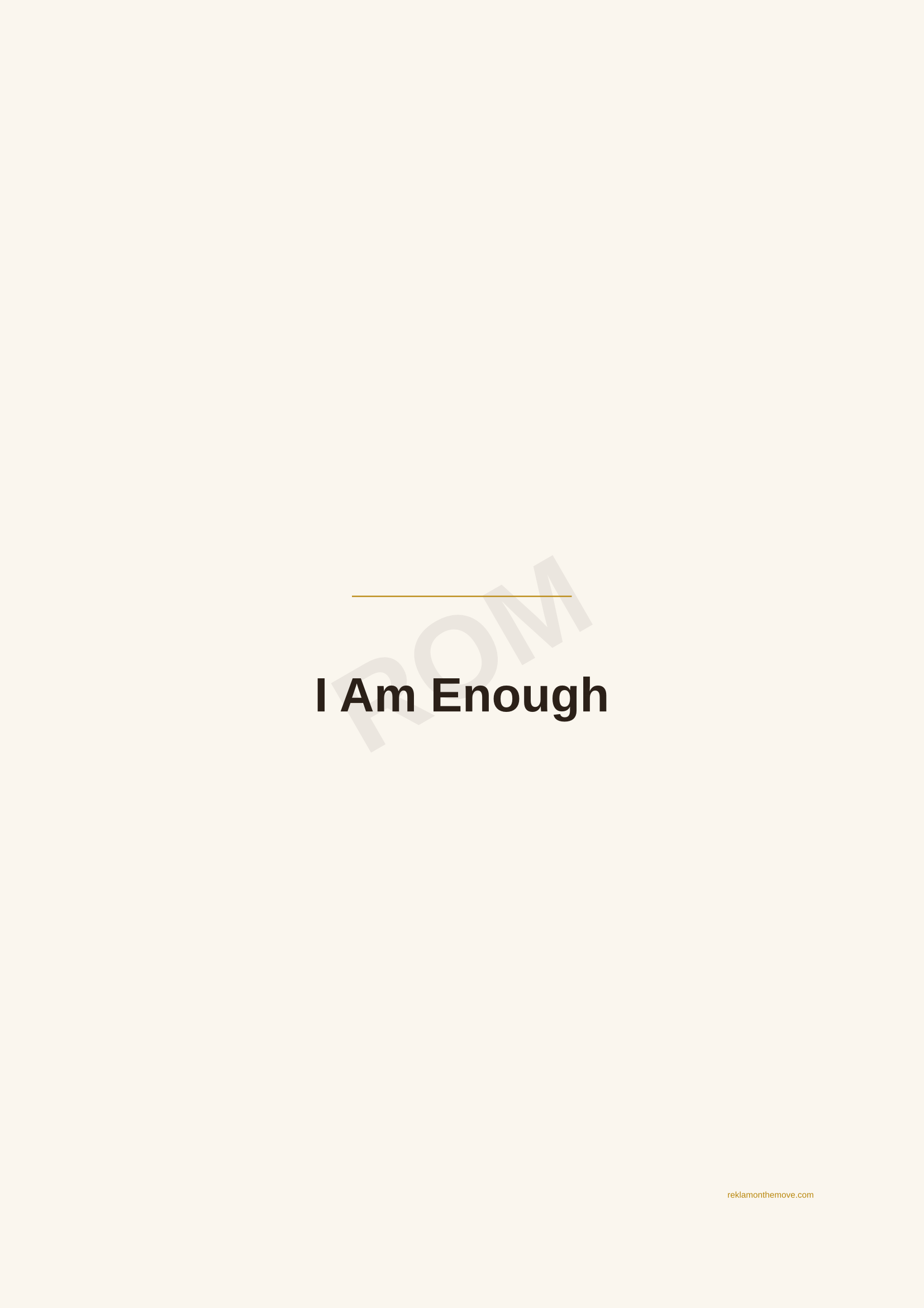 I Am Enough · Espresso — ROM dijital ürün önizlemesi (filigranlı)