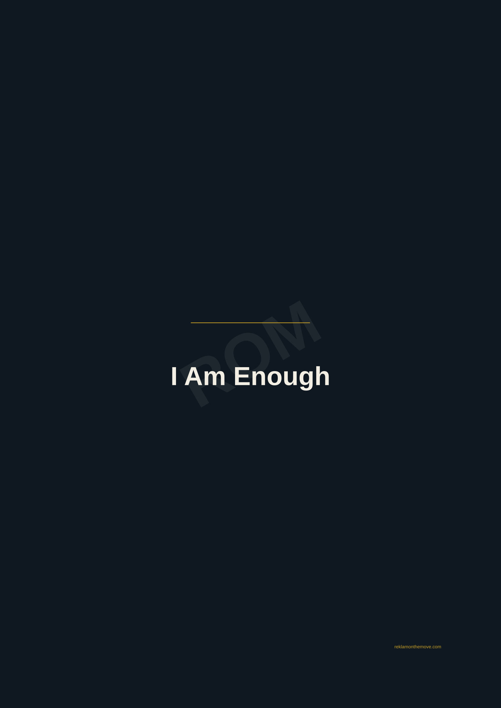 I Am Enough · Gece — ROM dijital ürün önizlemesi (filigranlı)