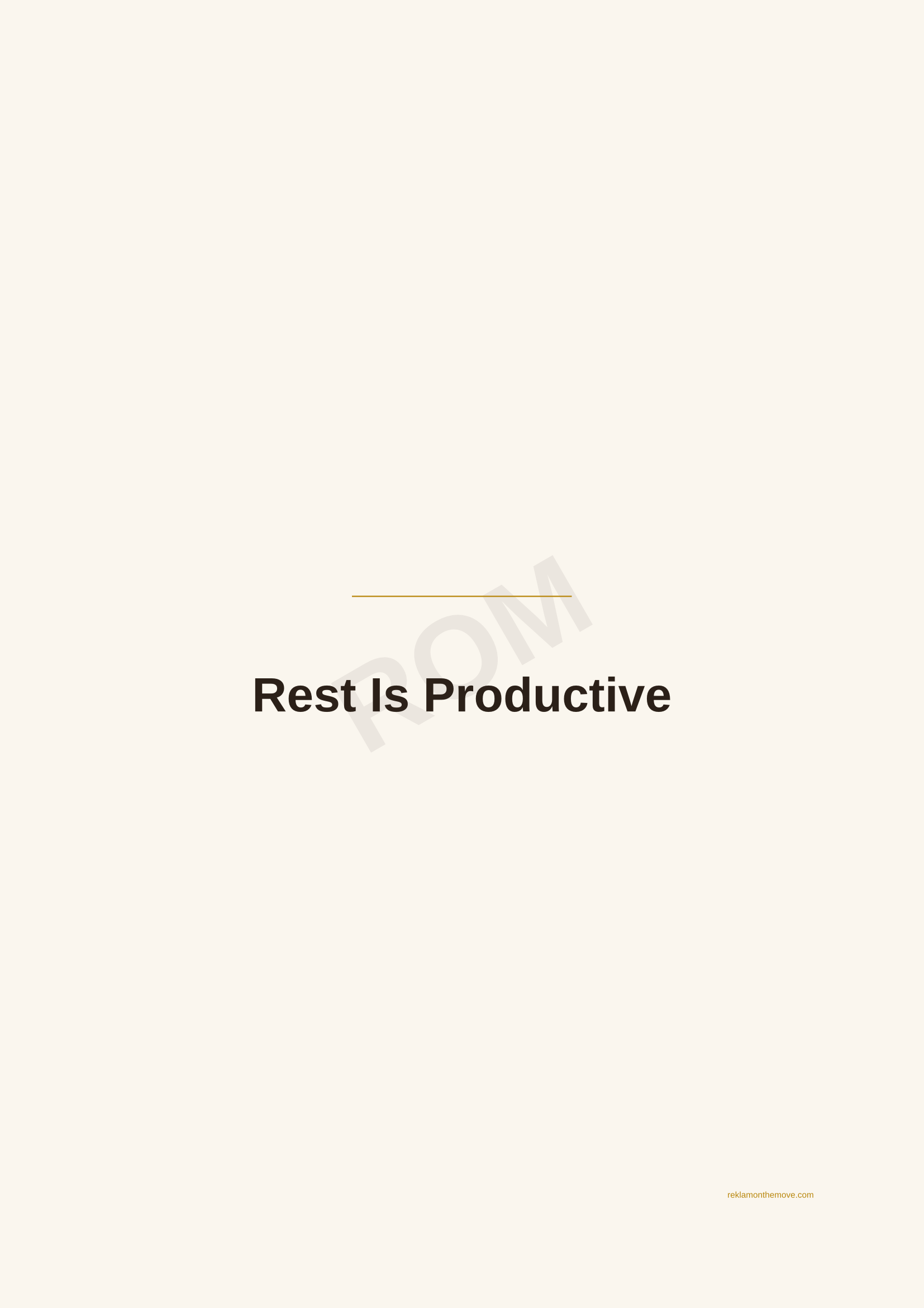 Rest Is Productive · Espresso — ROM dijital ürün önizlemesi (filigranlı)