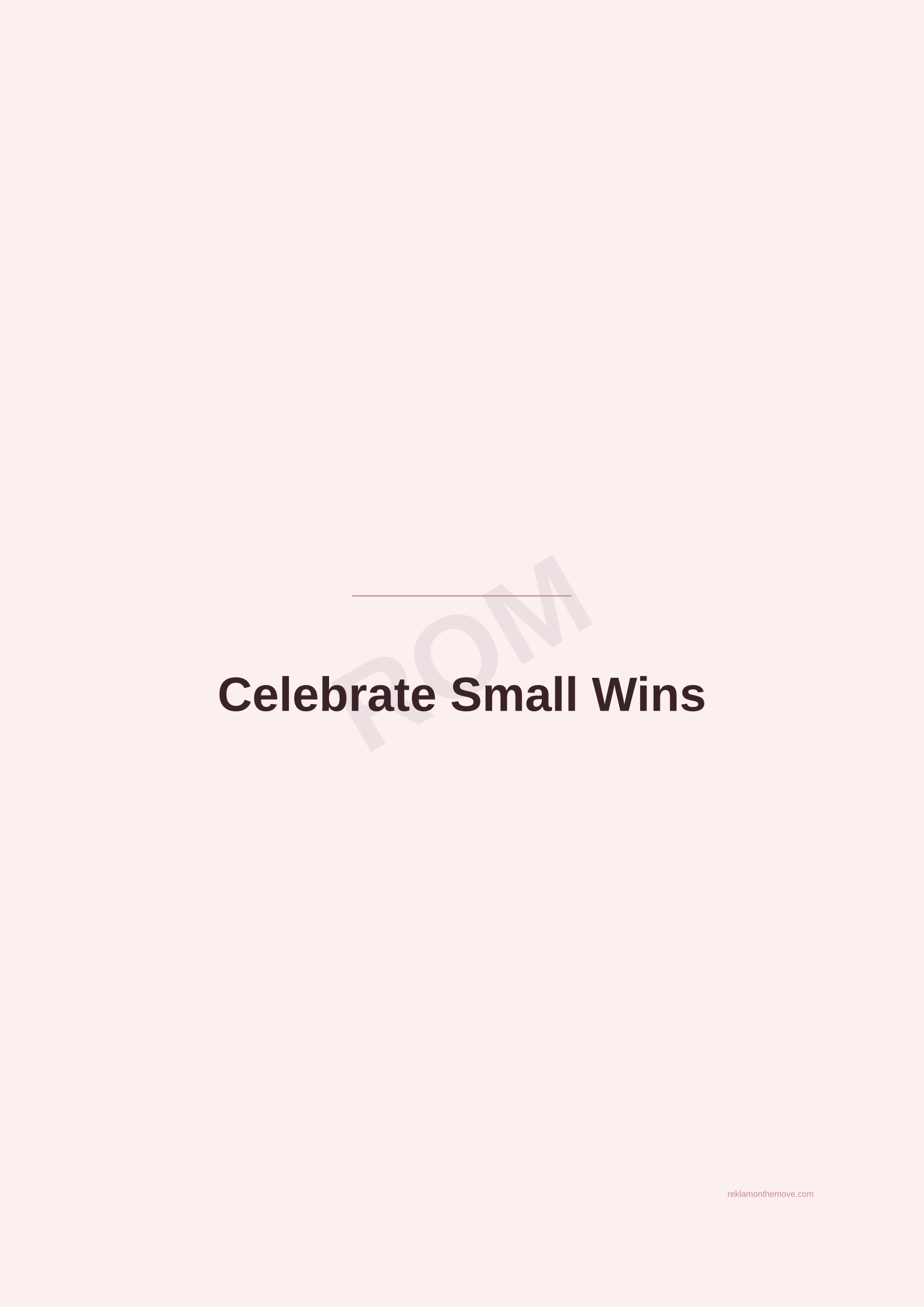 Celebrate Small Wins · Gül — ROM dijital ürün önizlemesi (filigranlı)