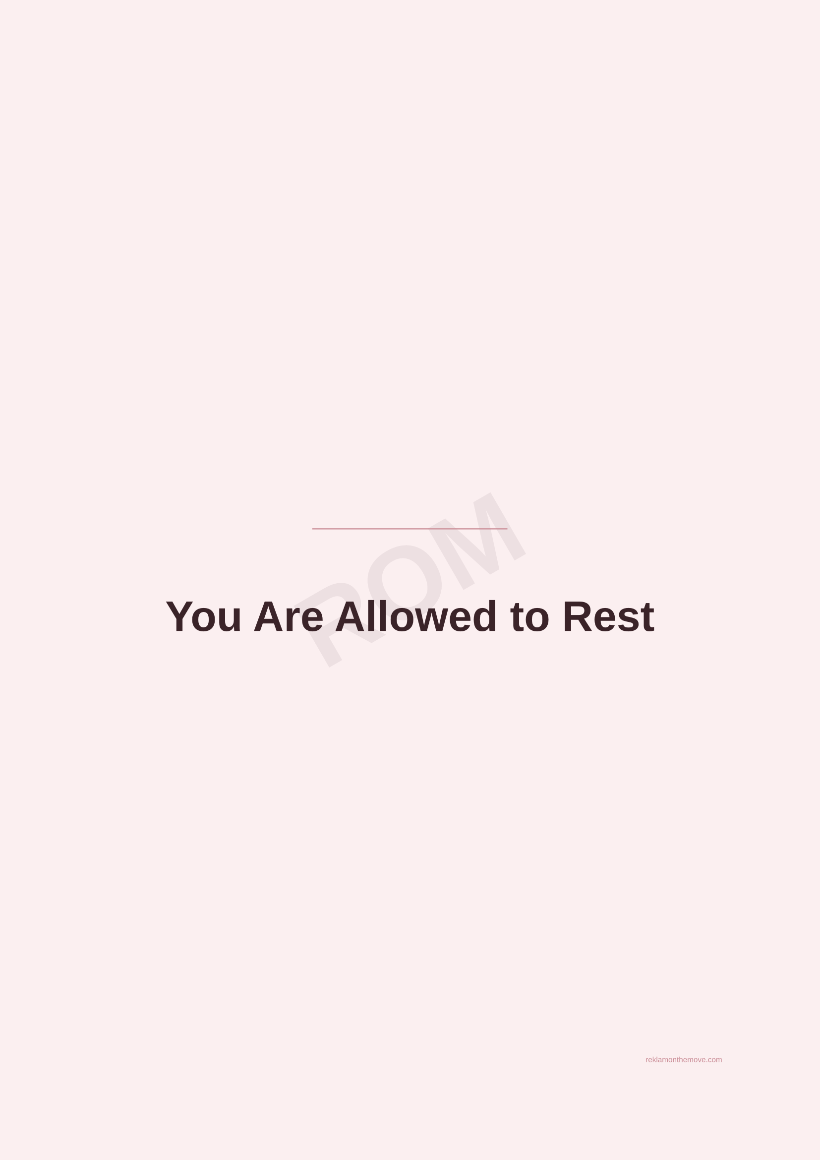 You Are Allowed to Rest · Gül — ROM dijital ürün önizlemesi (filigranlı)