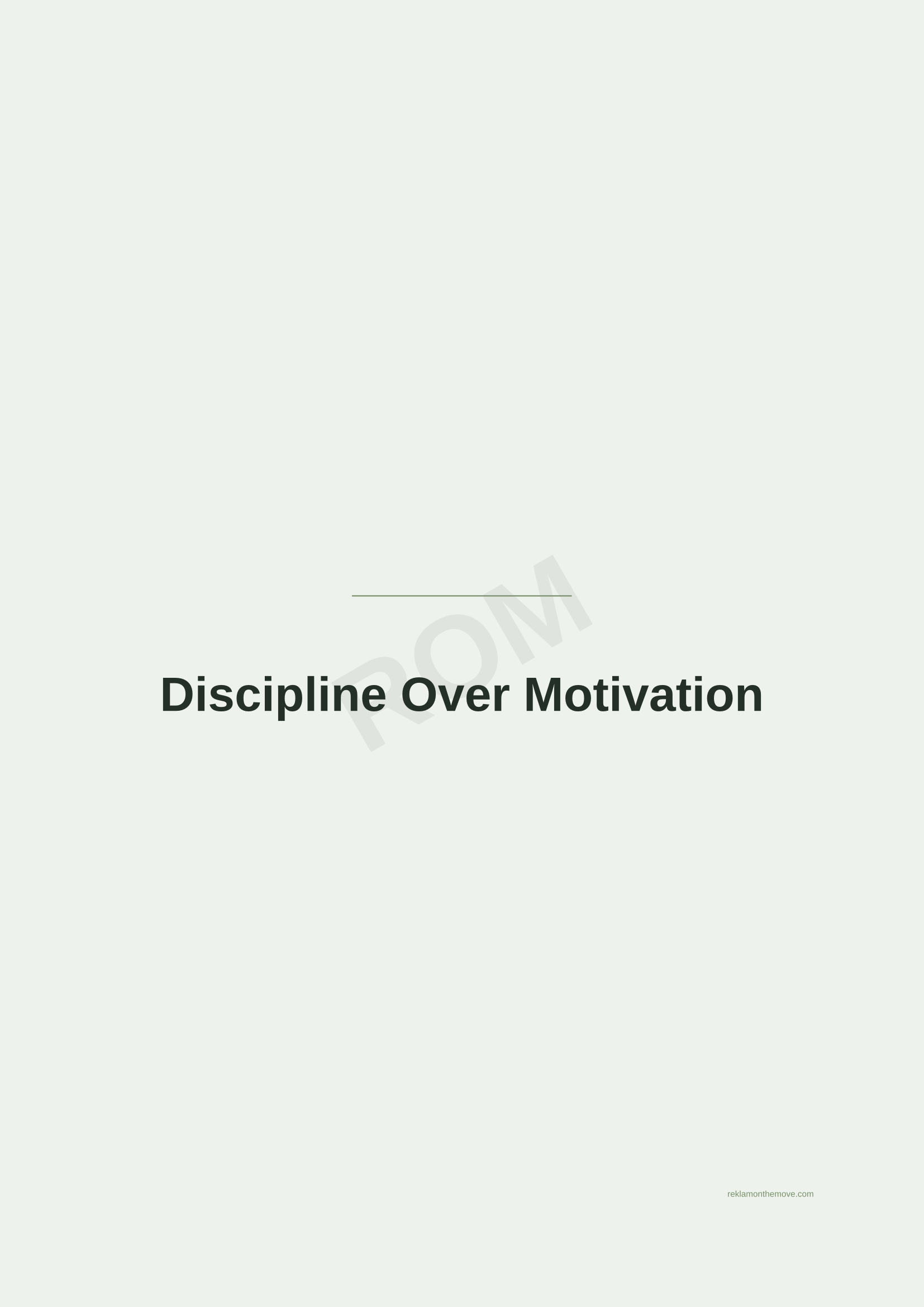 Discipline Over Motivation · Adaçayı — ROM dijital ürün önizlemesi (filigranlı)