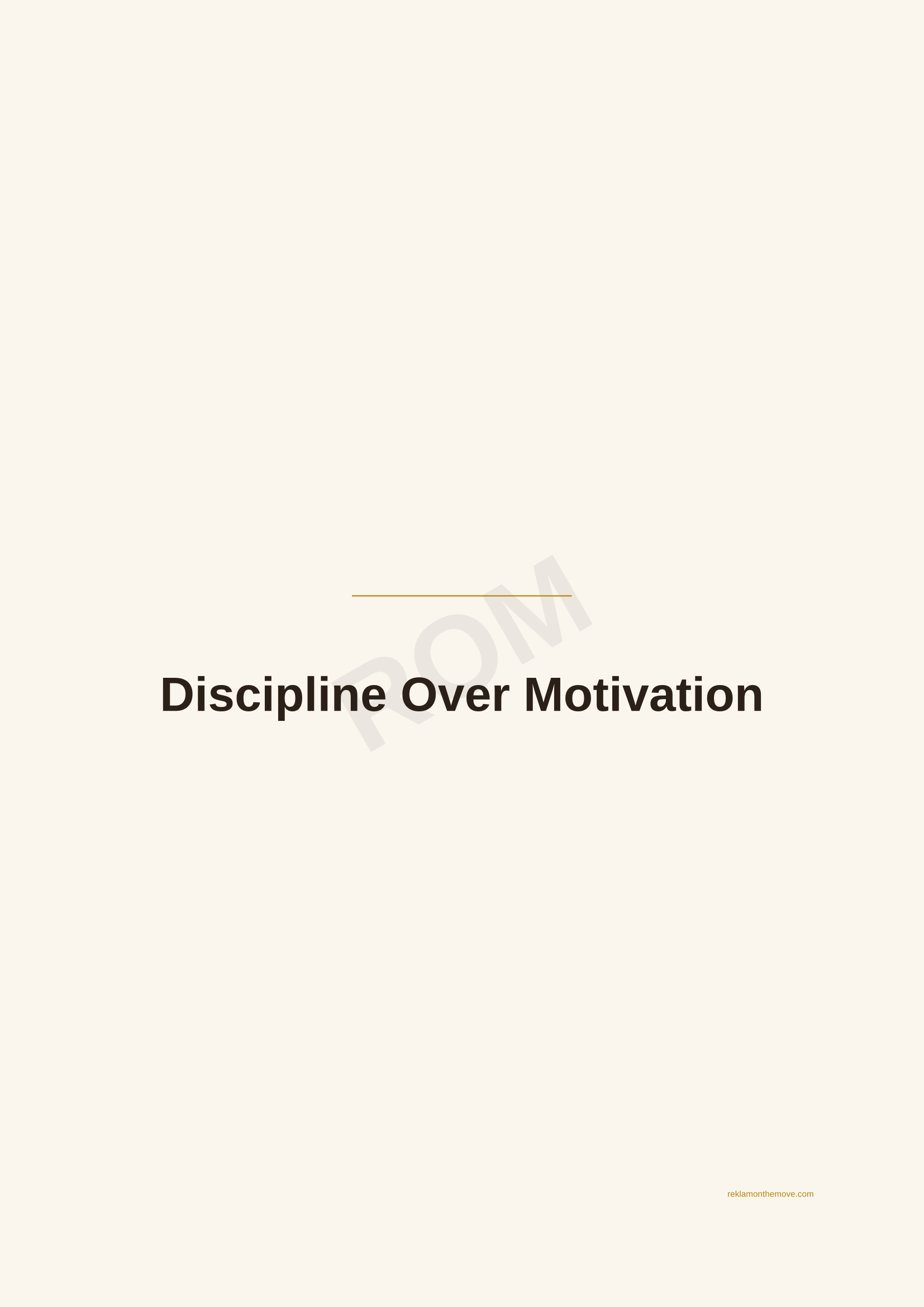 Discipline Over Motivation · Espresso — ROM dijital ürün önizlemesi (filigranlı)