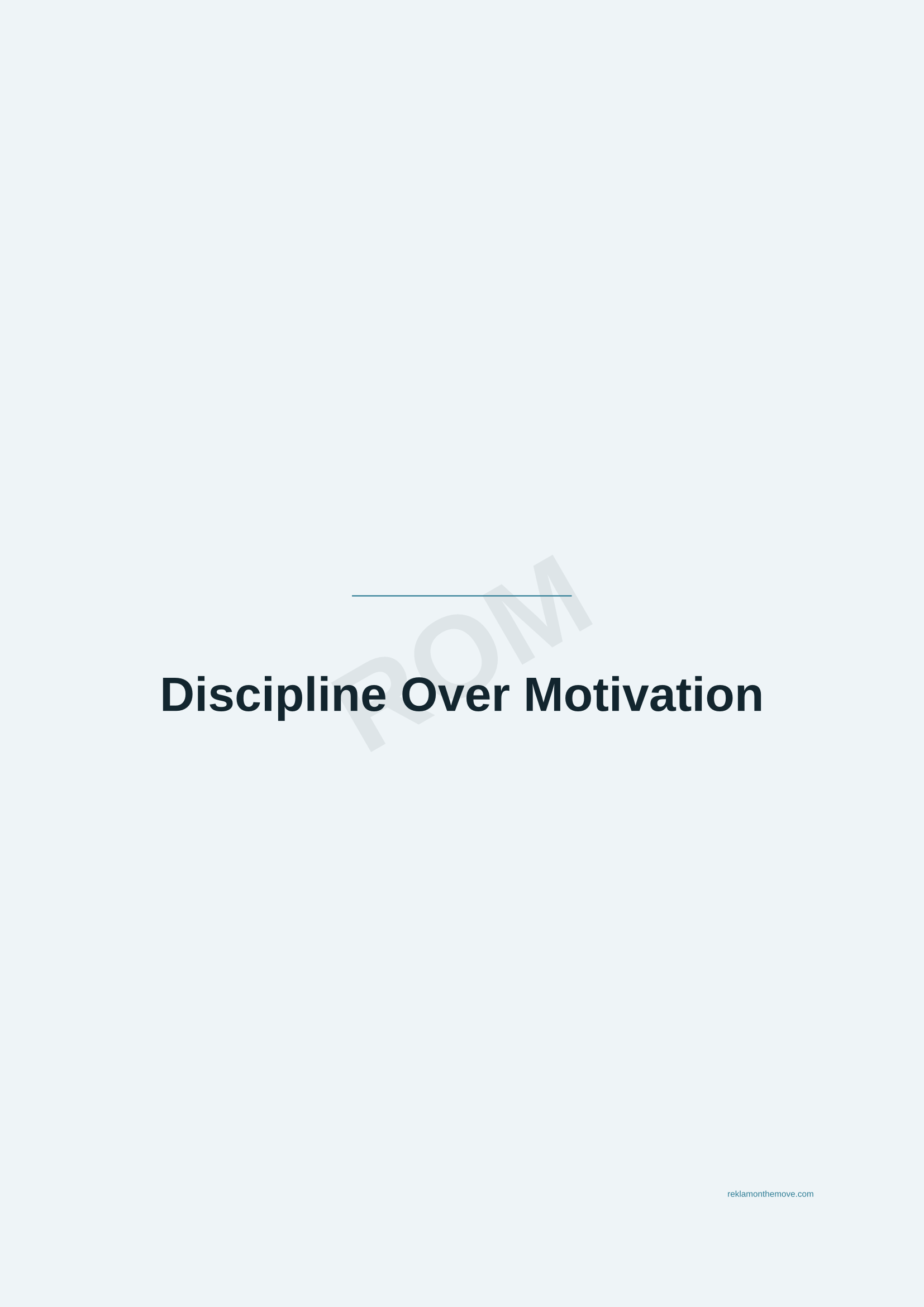 Discipline Over Motivation · Okyanus — ROM dijital ürün önizlemesi (filigranlı)