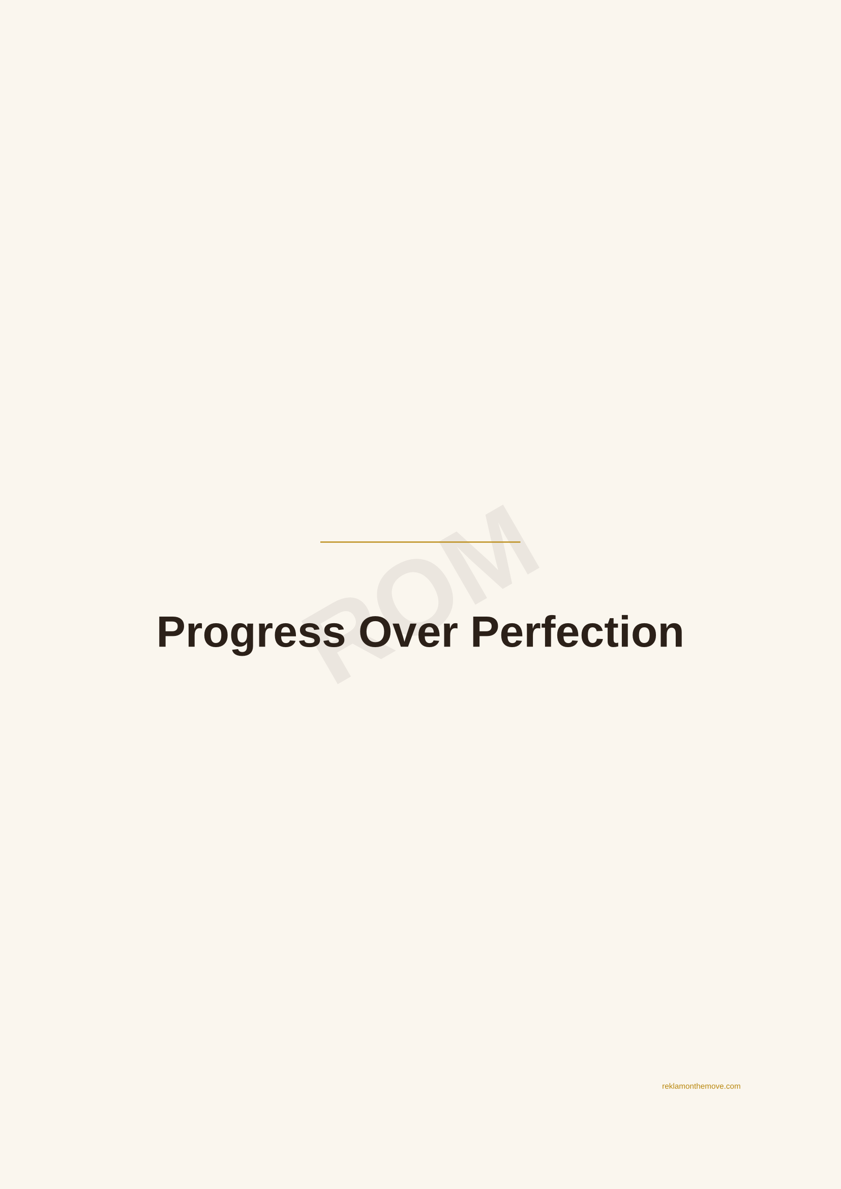 Progress Over Perfection · Espresso — ROM dijital ürün önizlemesi (filigranlı)