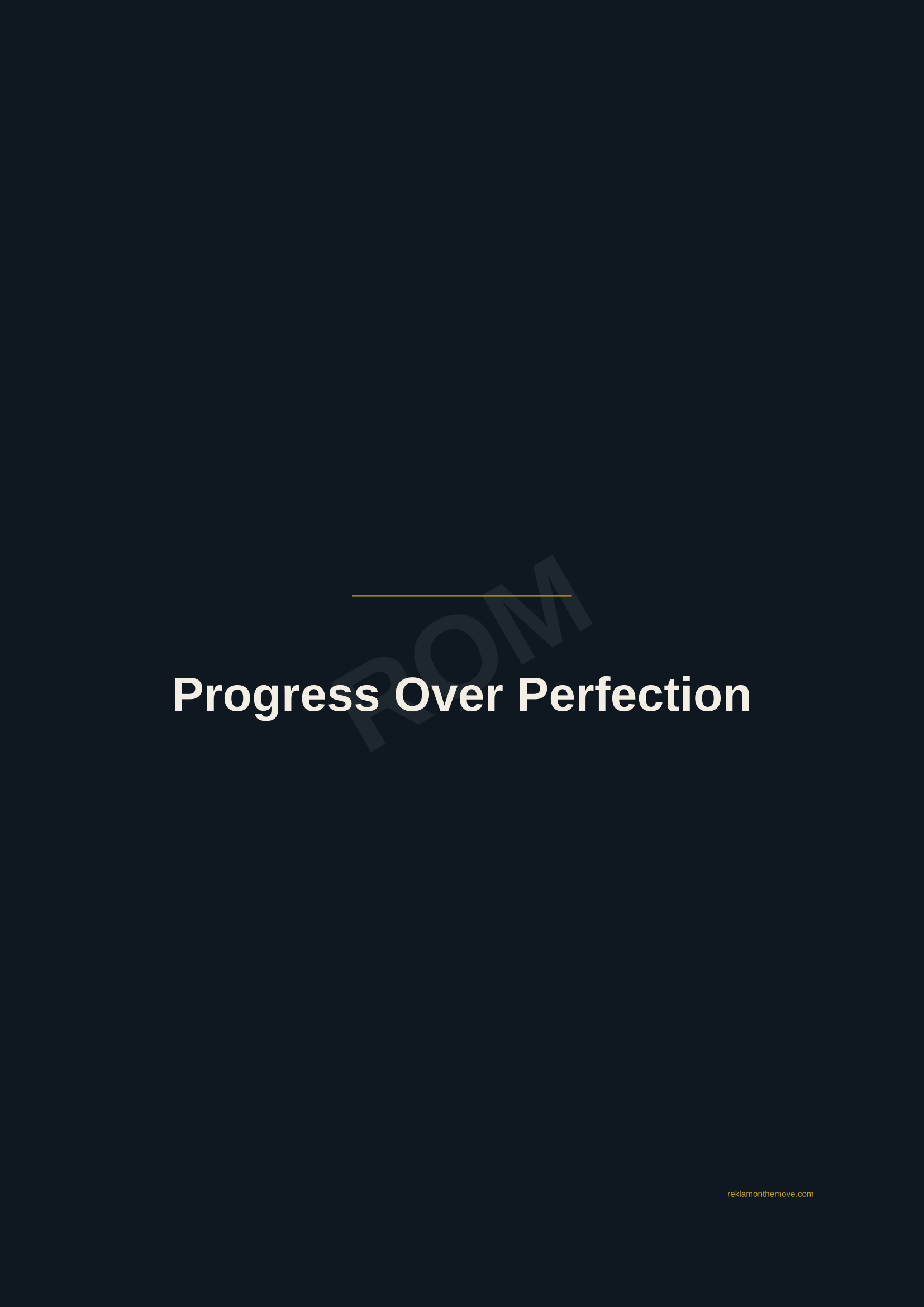 Progress Over Perfection · Gece — ROM dijital ürün önizlemesi (filigranlı)