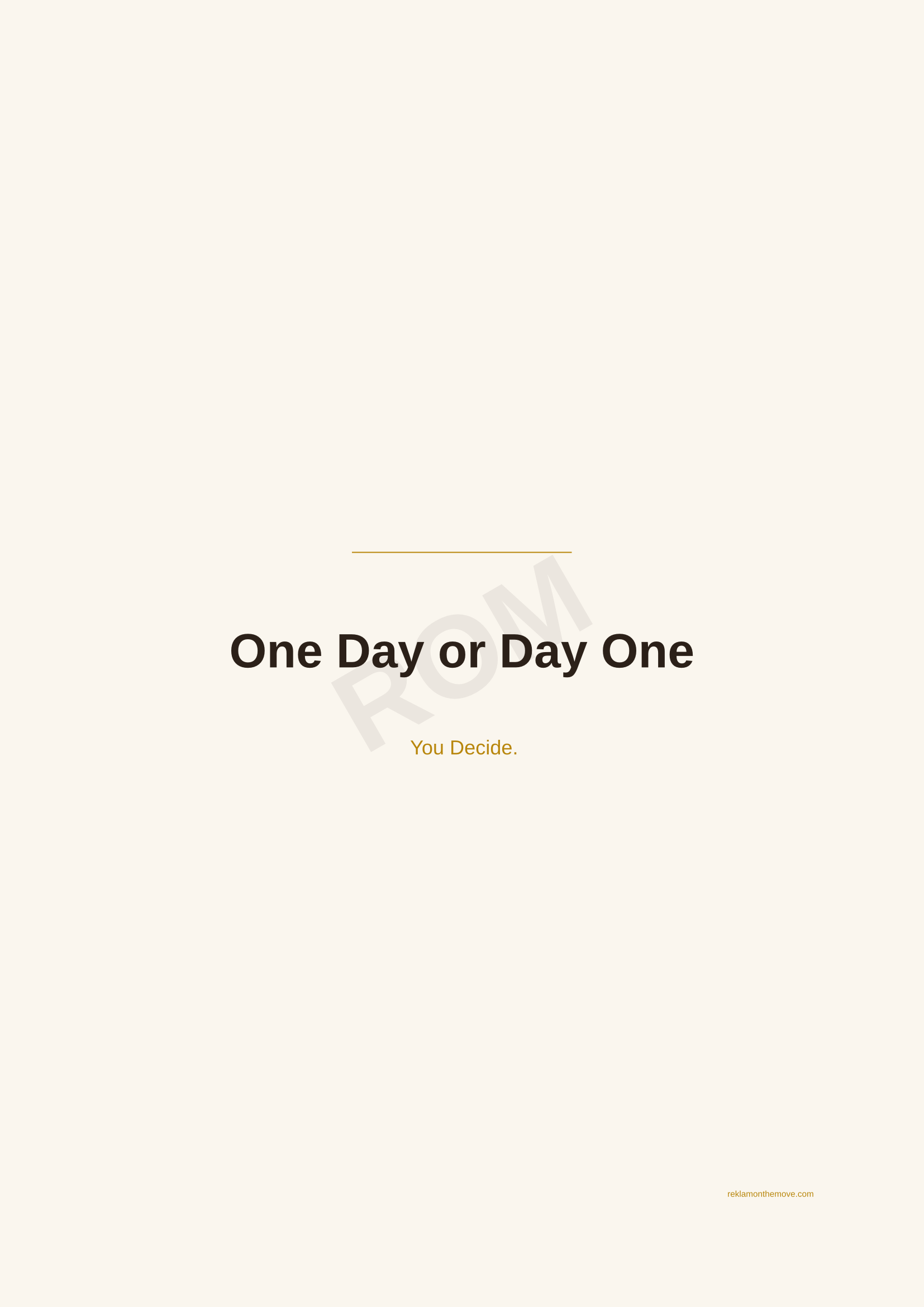One Day or Day One · Espresso — ROM dijital ürün önizlemesi (filigranlı)