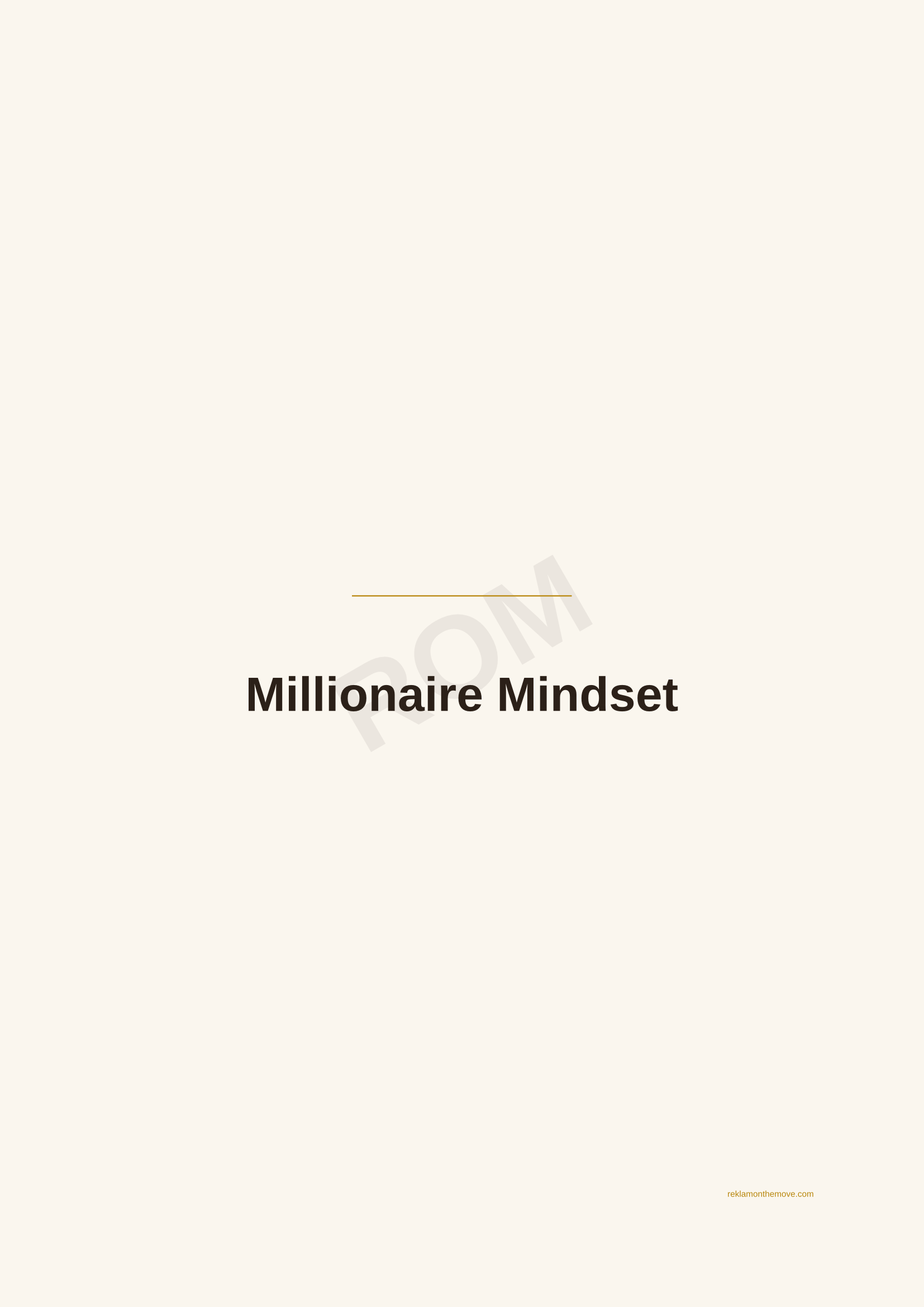 Millionaire Mindset · Espresso — ROM dijital ürün önizlemesi (filigranlı)