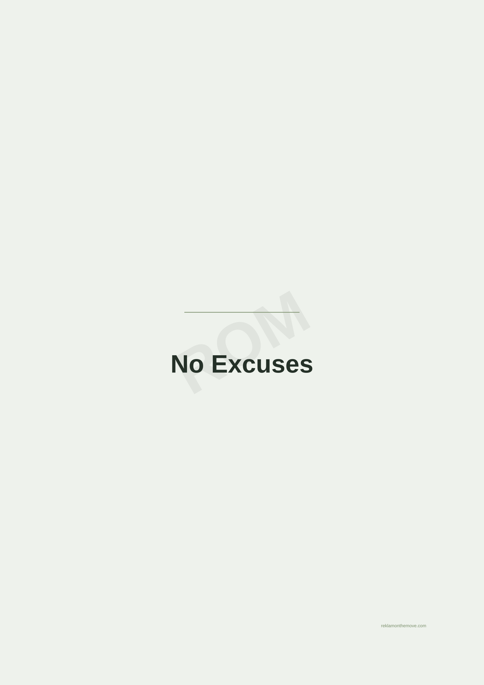 No Excuses · Adaçayı — ROM dijital ürün önizlemesi (filigranlı)