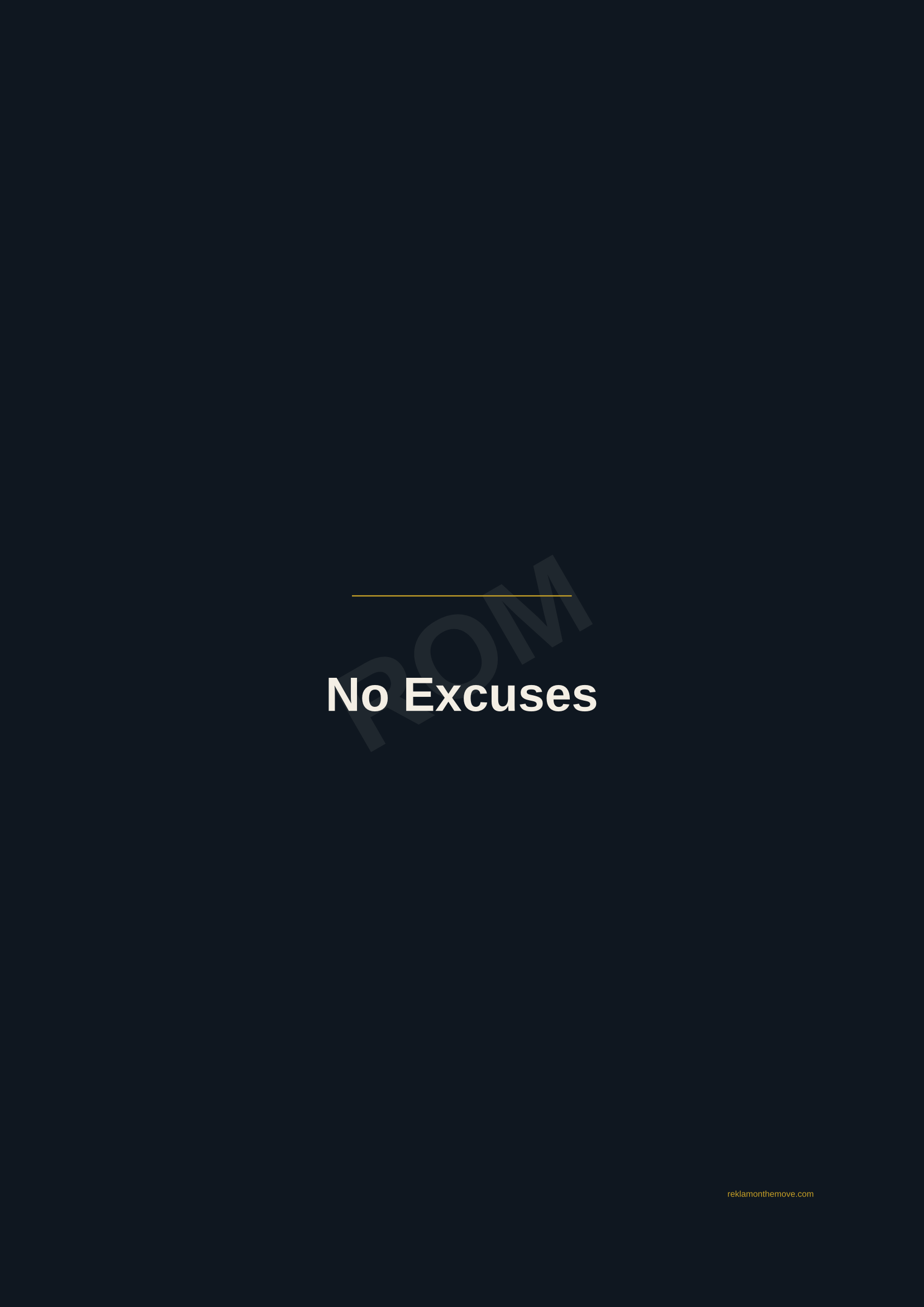 No Excuses · Gece — ROM dijital ürün önizlemesi (filigranlı)