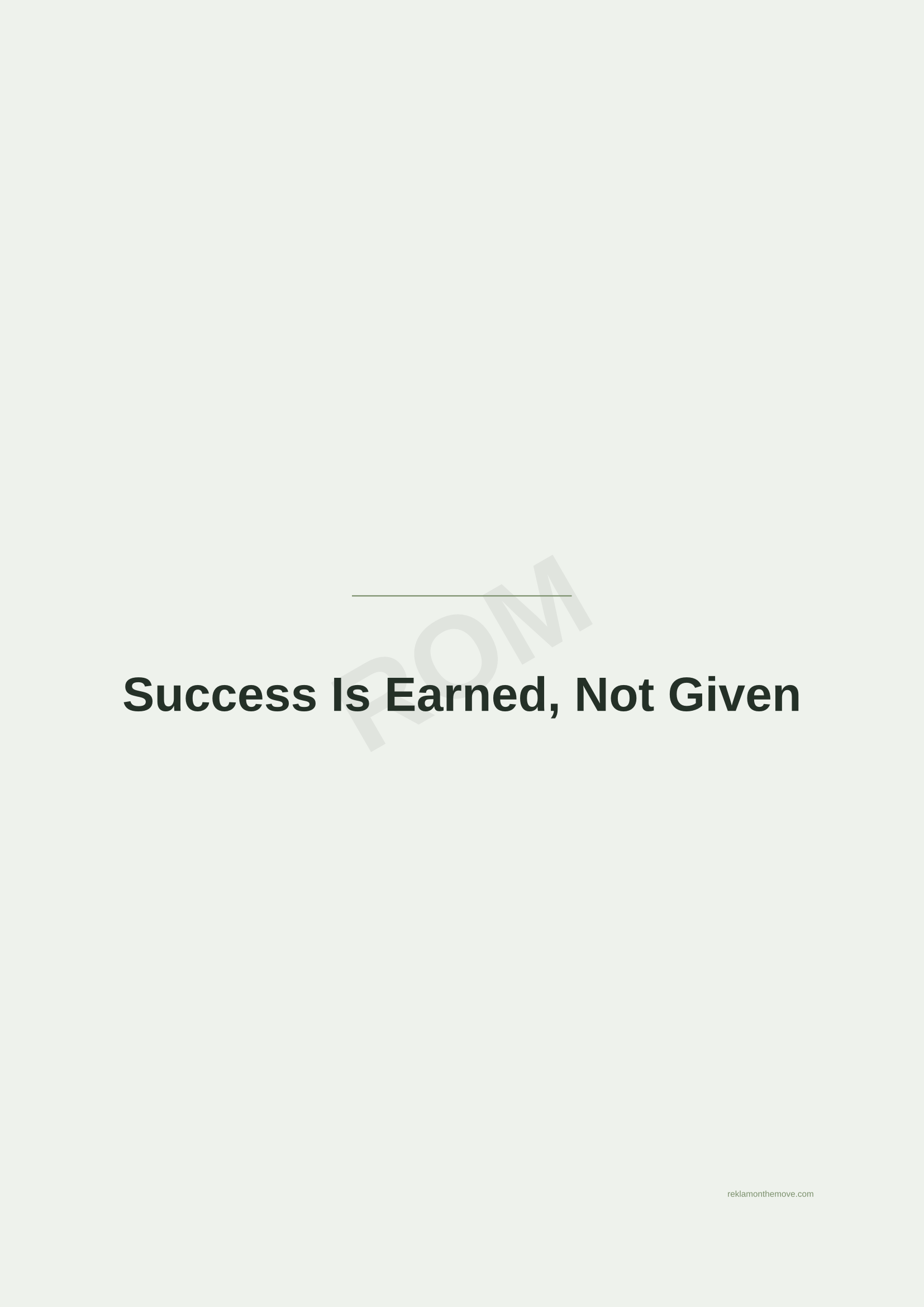 Success Is Earned, Not Given · Adaçayı — ROM dijital ürün önizlemesi (filigranlı)