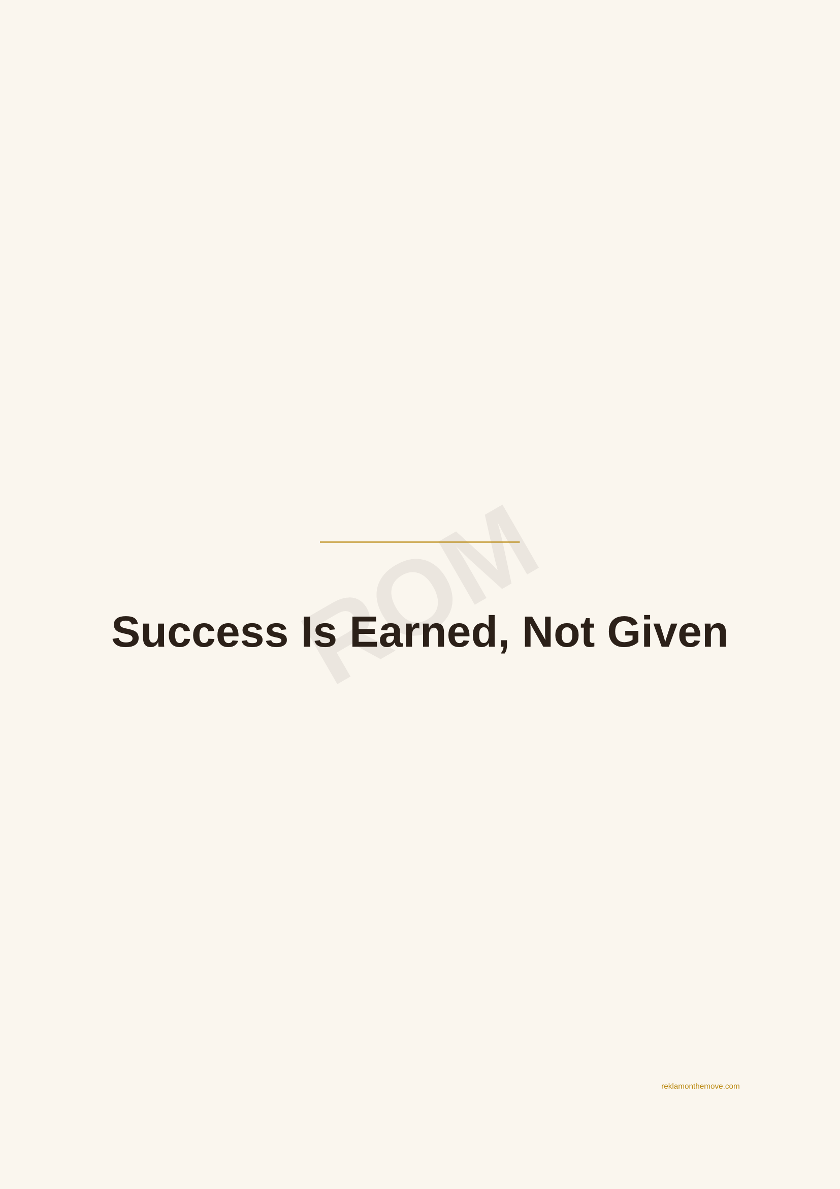Success Is Earned, Not Given · Espresso — ROM dijital ürün önizlemesi (filigranlı)
