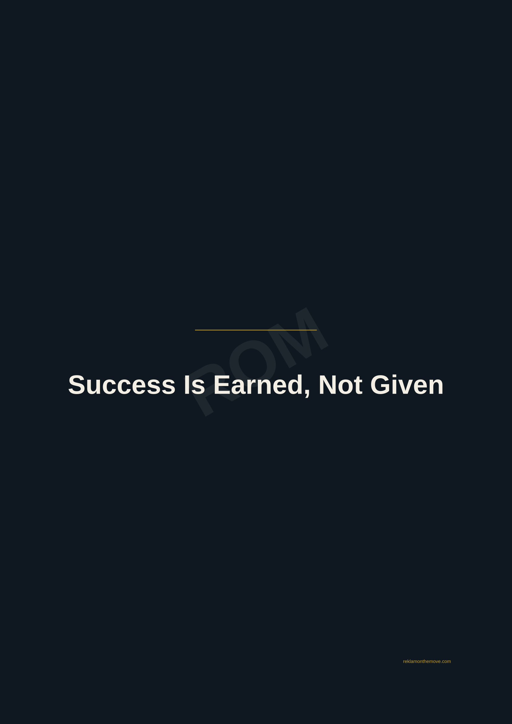Success Is Earned, Not Given · Gece — ROM dijital ürün önizlemesi (filigranlı)