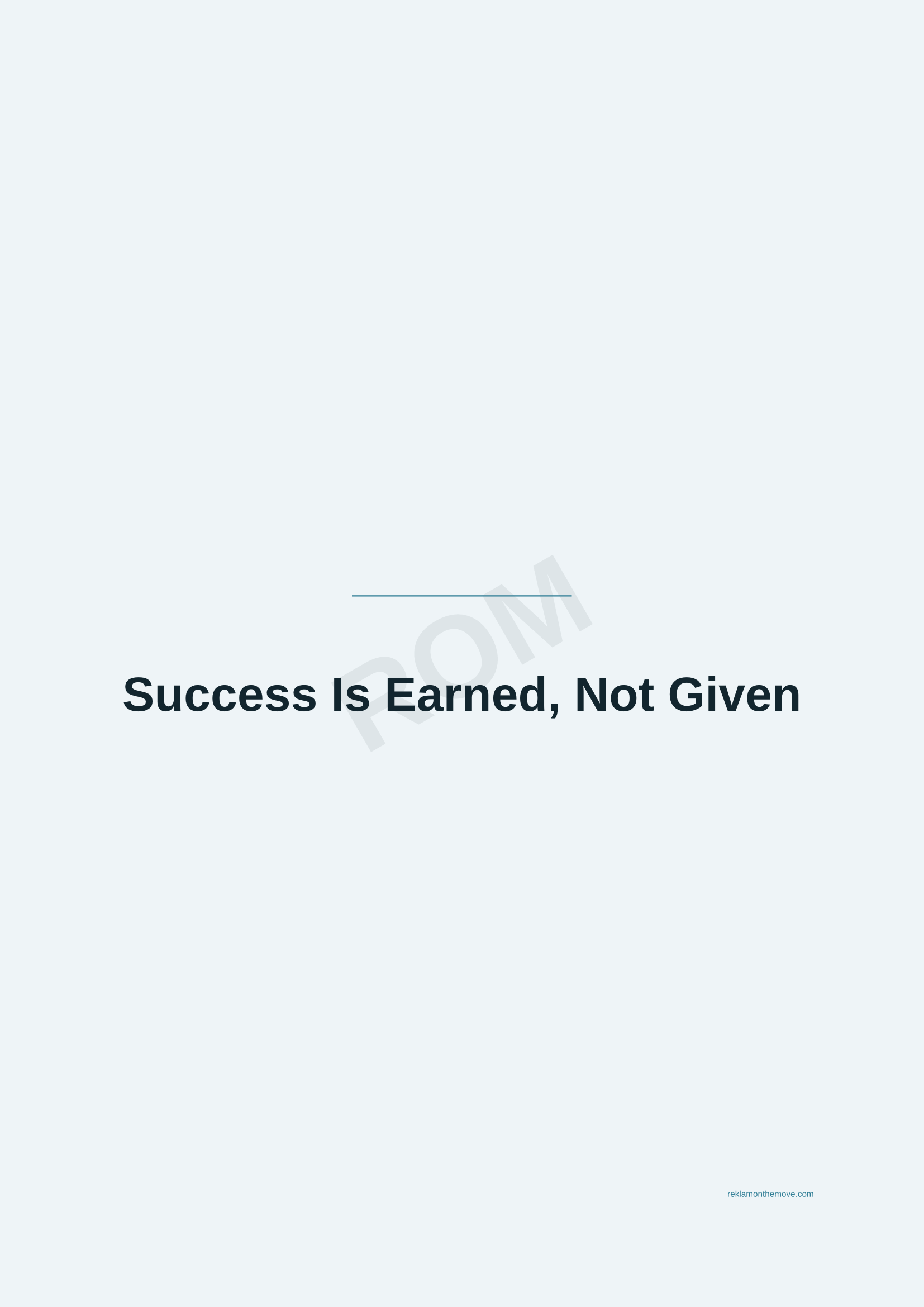 Success Is Earned, Not Given · Okyanus — ROM dijital ürün önizlemesi (filigranlı)