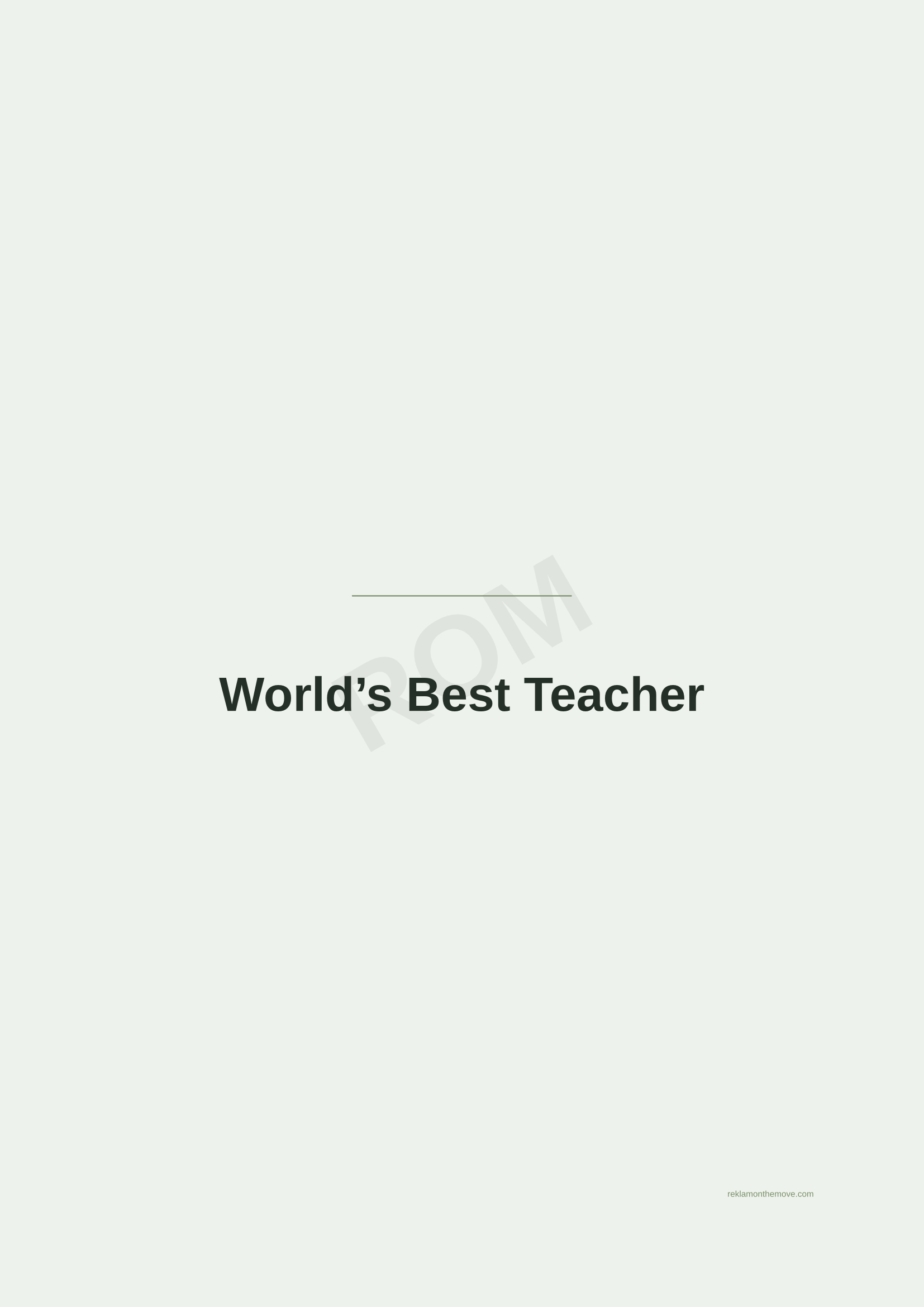 World's Best Teacher · Adaçayı — ROM dijital ürün önizlemesi (filigranlı)