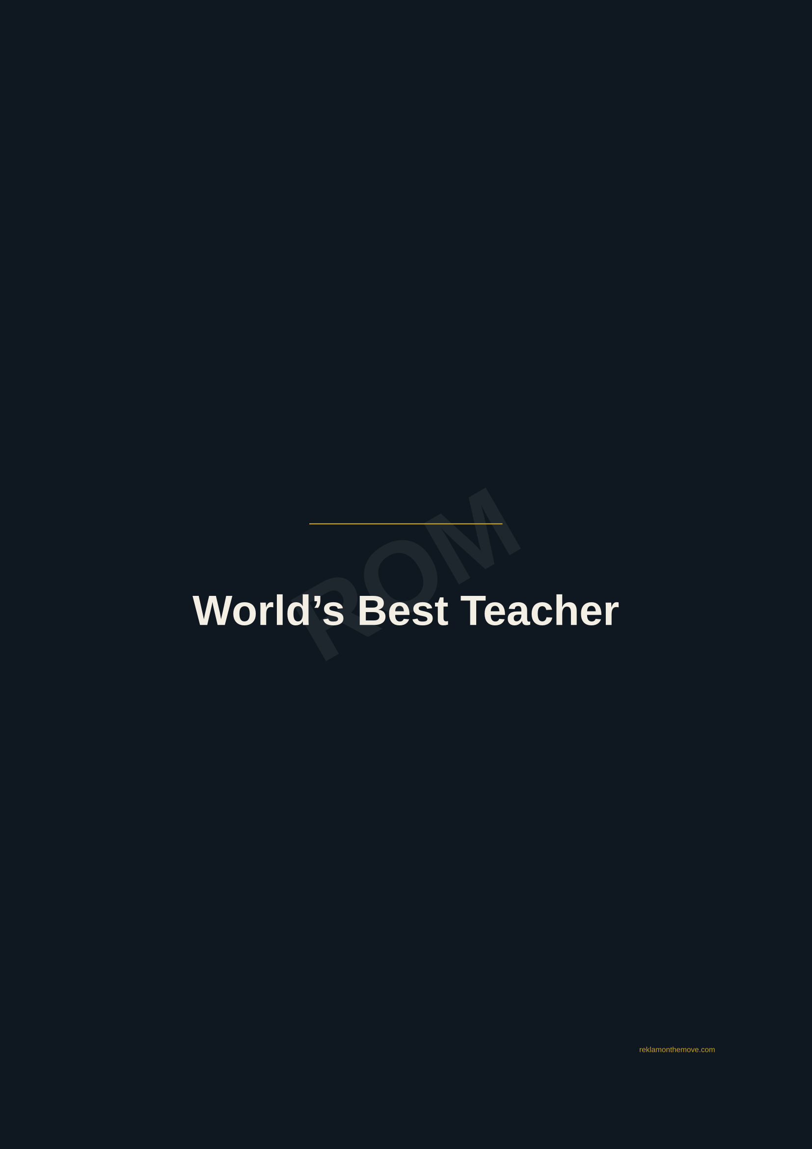 World's Best Teacher · Gece — ROM dijital ürün önizlemesi (filigranlı)