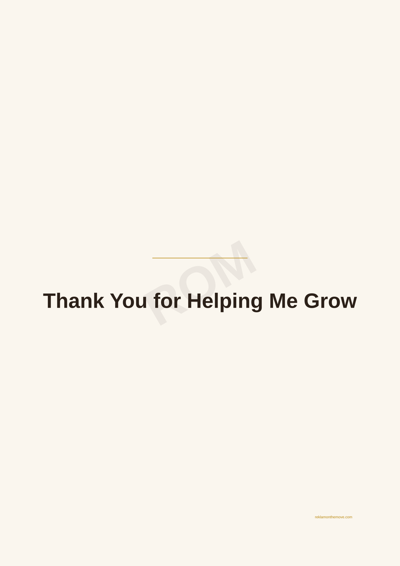 Thank You for Helping Me Grow · Espresso — ROM dijital ürün önizlemesi (filigranlı)