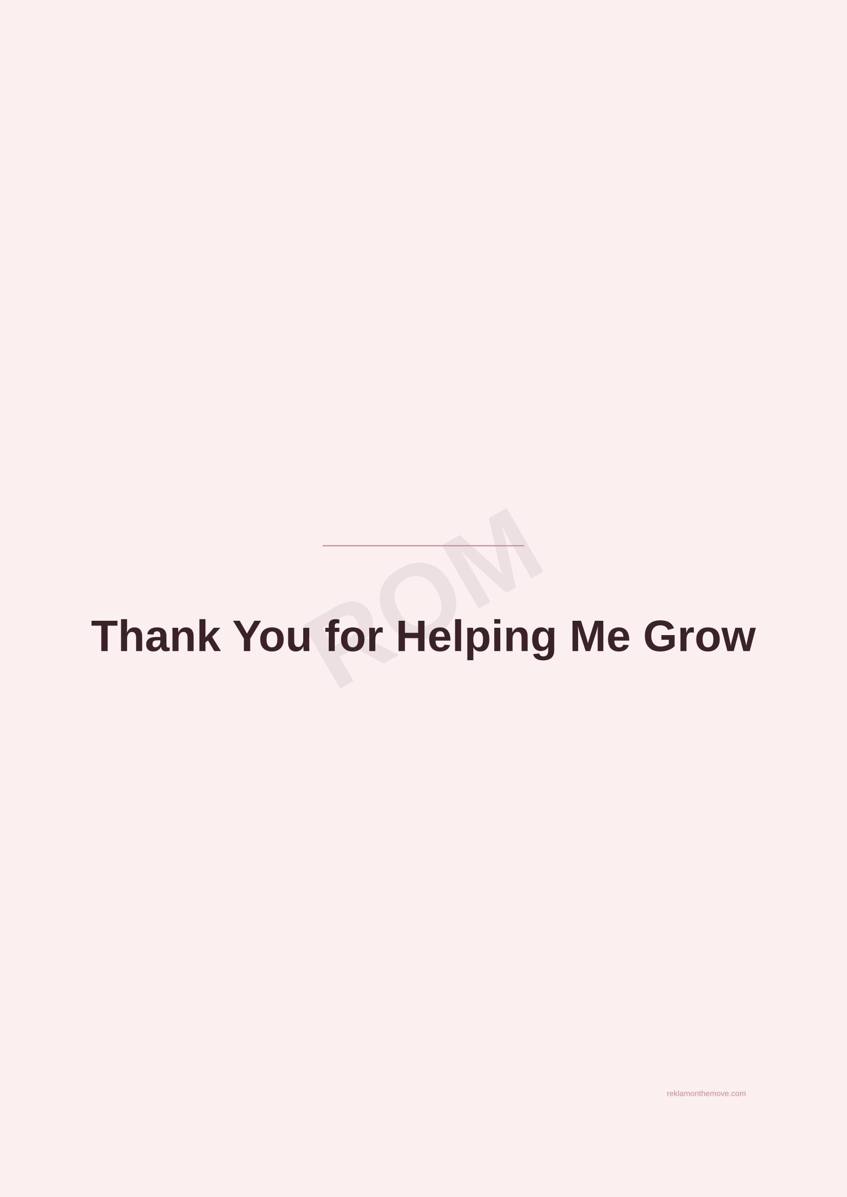 Thank You for Helping Me Grow · Gül — ROM dijital ürün önizlemesi (filigranlı)