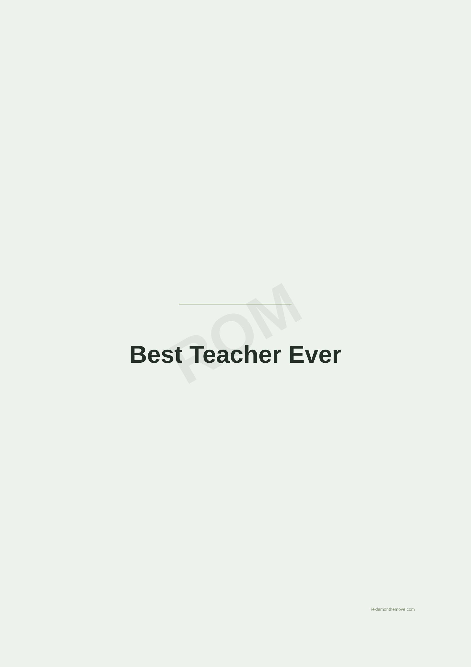 Best Teacher Ever · Adaçayı — ROM dijital ürün önizlemesi (filigranlı)