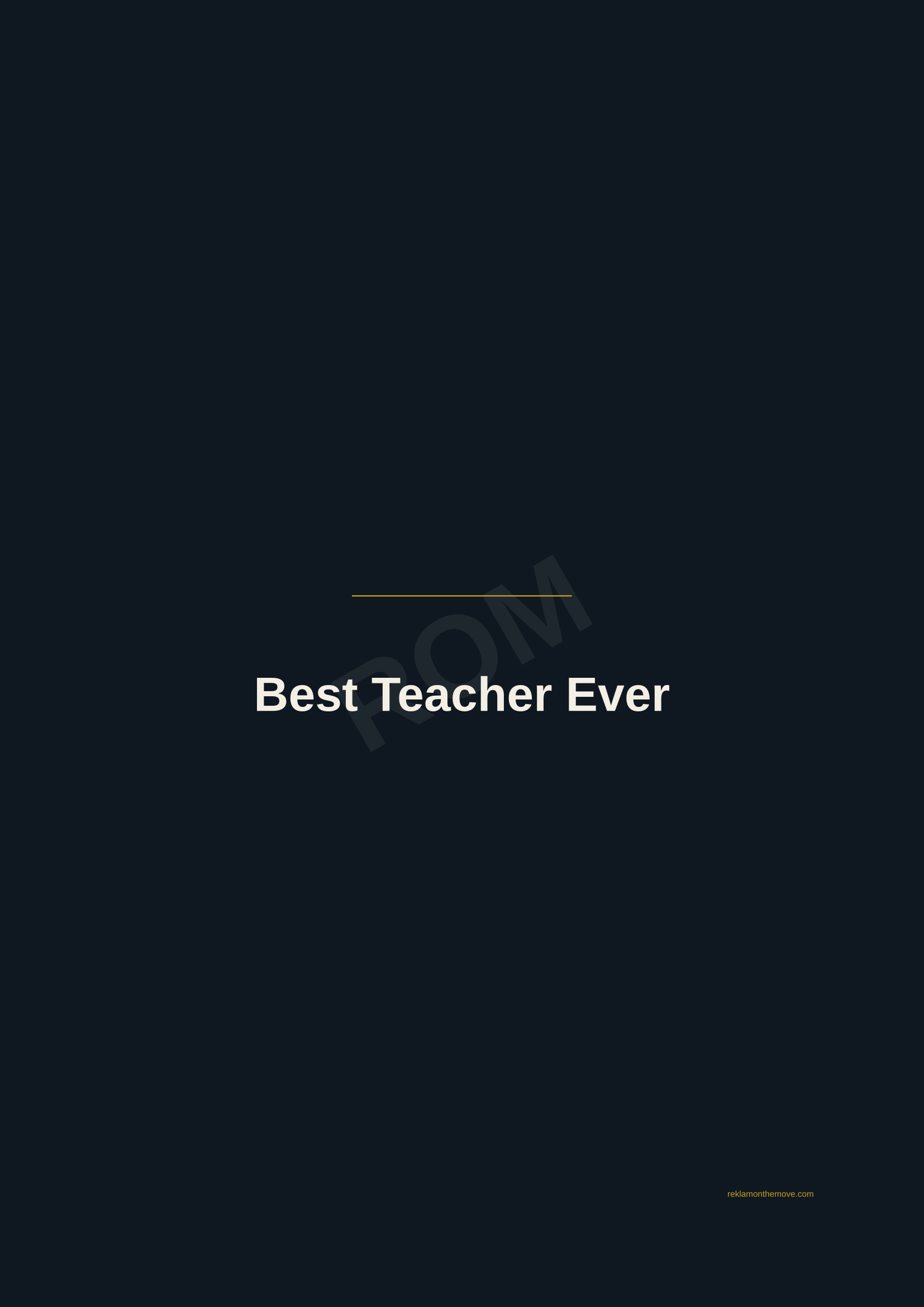 Best Teacher Ever · Gece — ROM dijital ürün önizlemesi (filigranlı)