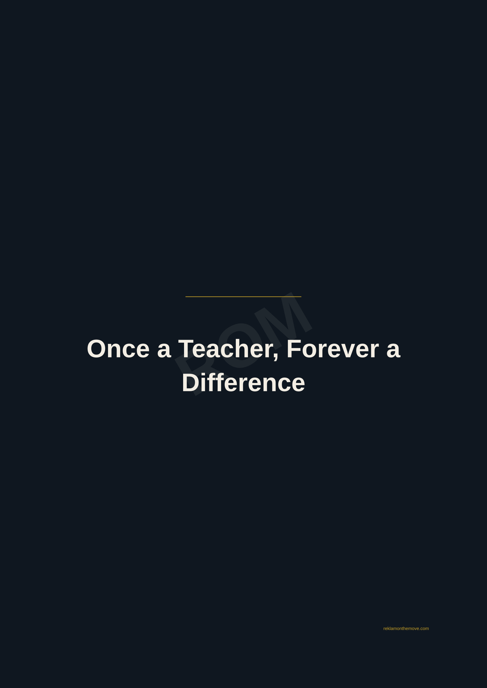 Once a Teacher, Forever a Difference · Gece — ROM dijital ürün önizlemesi (filigranlı)