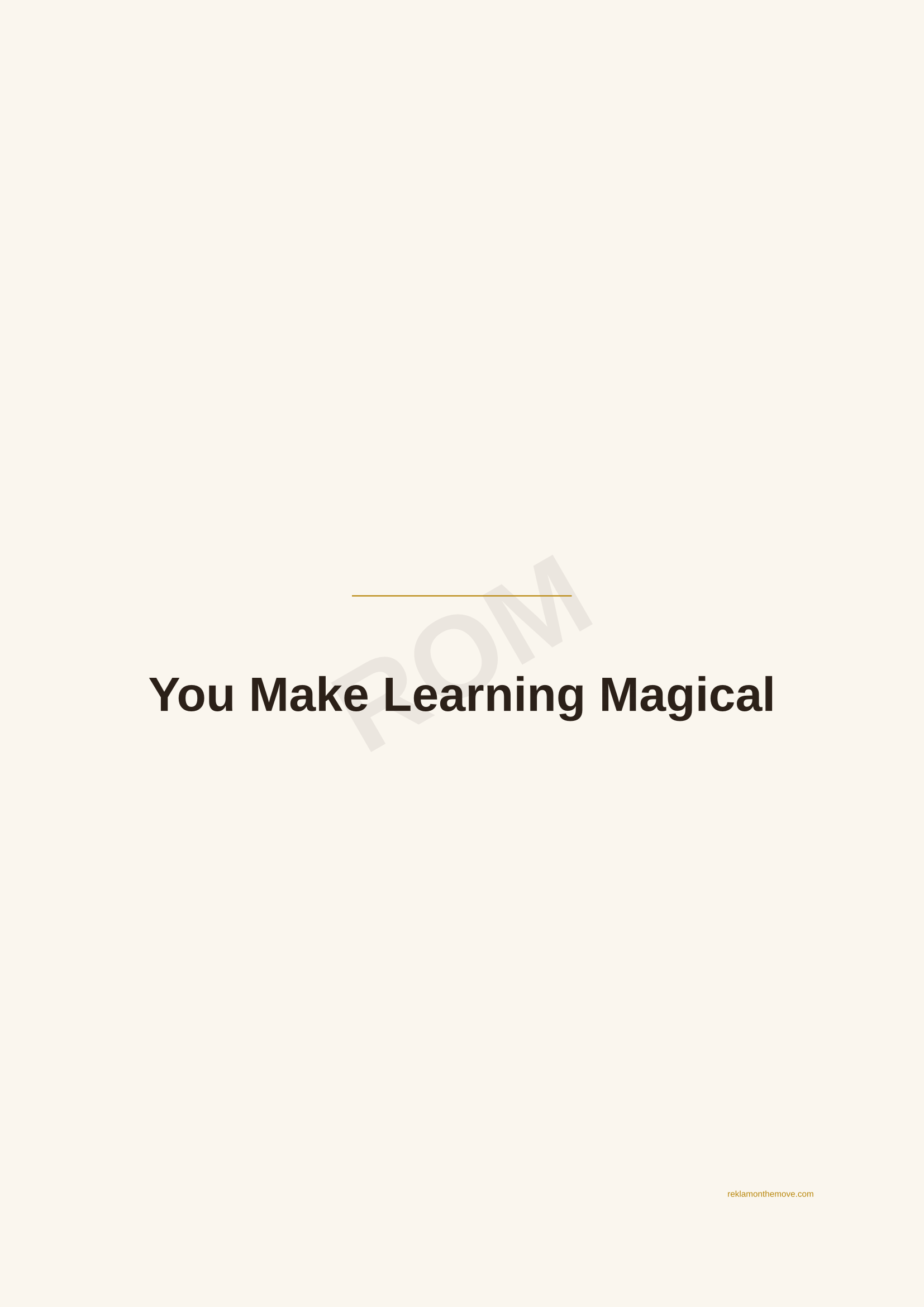 You Make Learning Magical · Espresso — ROM dijital ürün önizlemesi (filigranlı)