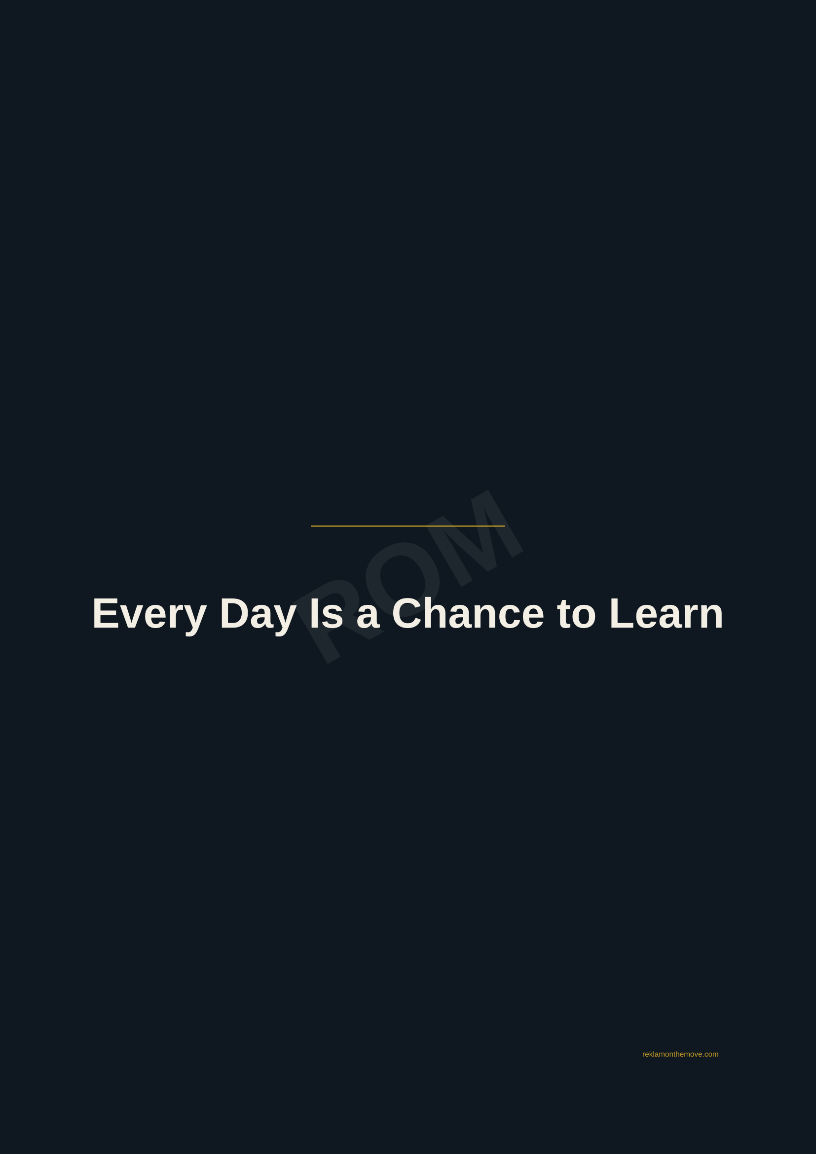Every Day Is a Chance to Learn · Gece — ROM dijital ürün önizlemesi (filigranlı)