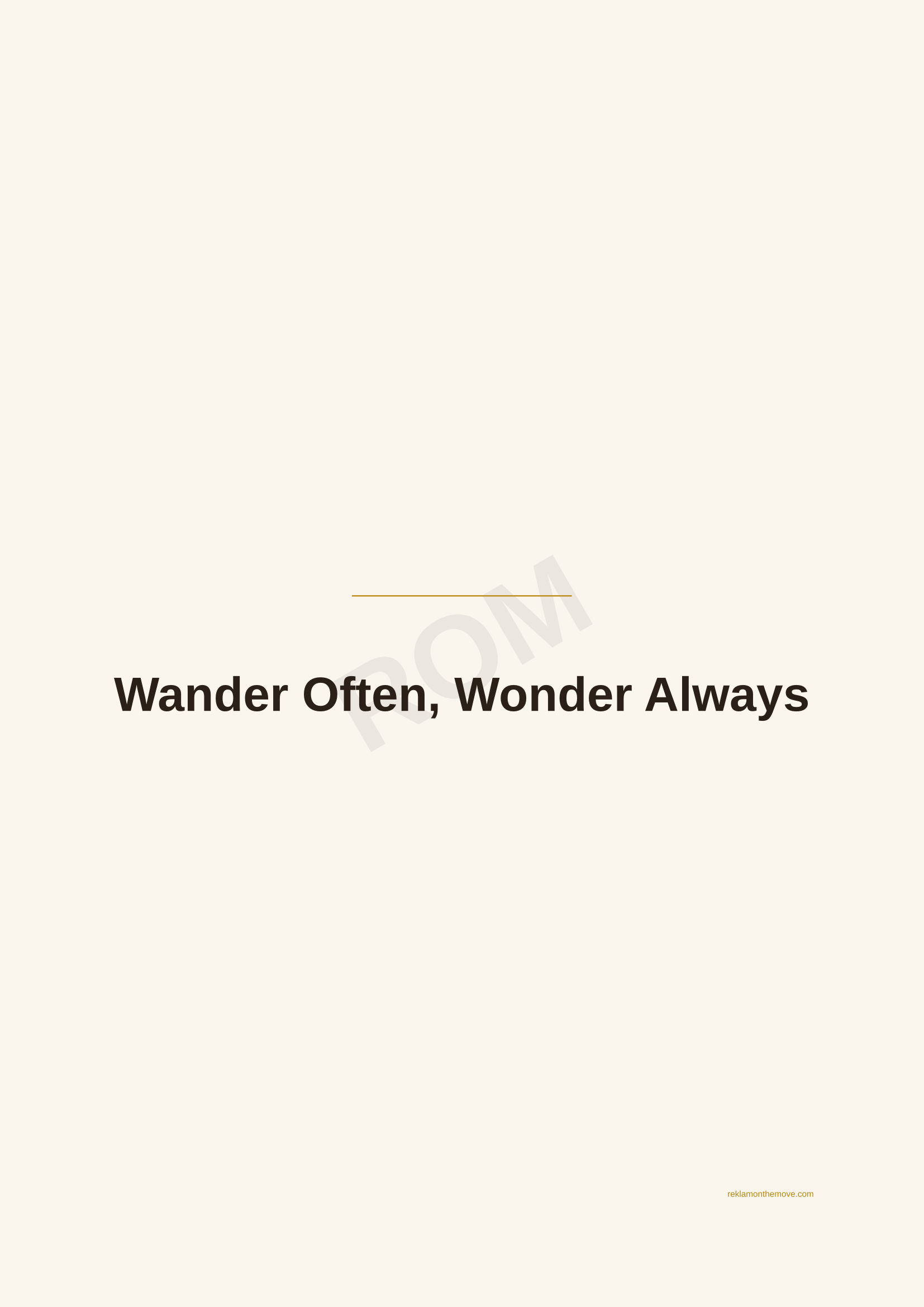 Wander Often, Wonder Always · Espresso — ROM dijital ürün önizlemesi (filigranlı)